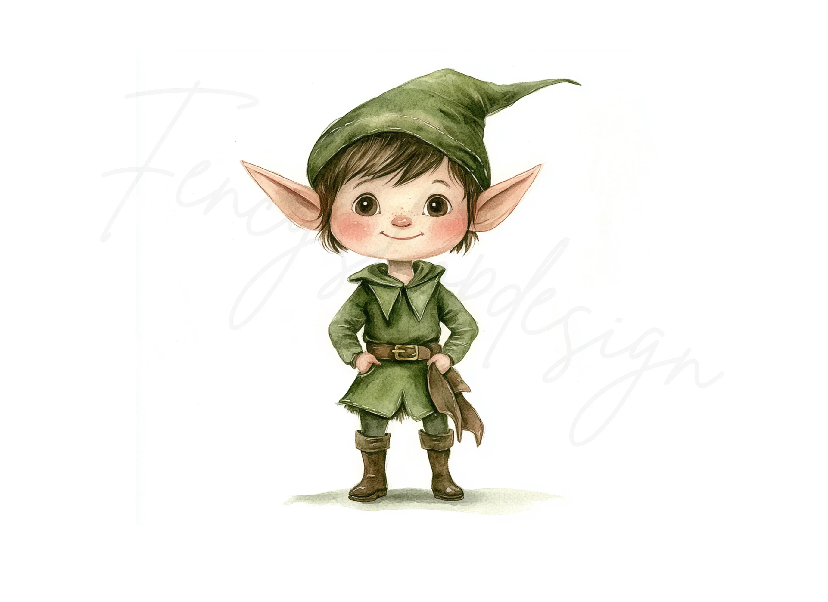 Cute Elf Boy Clipart Bundle - Image 2