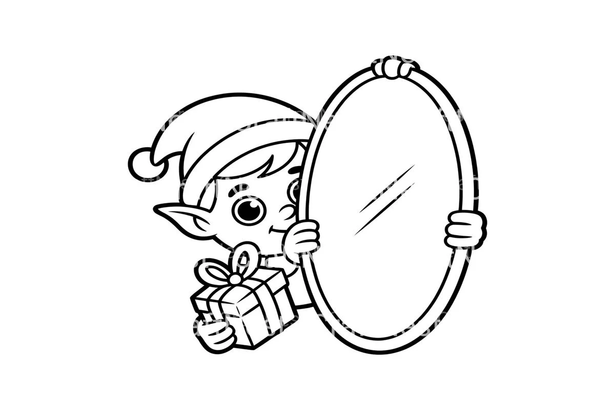 Cute Elf with Mirrors Coloring Books - Image 3