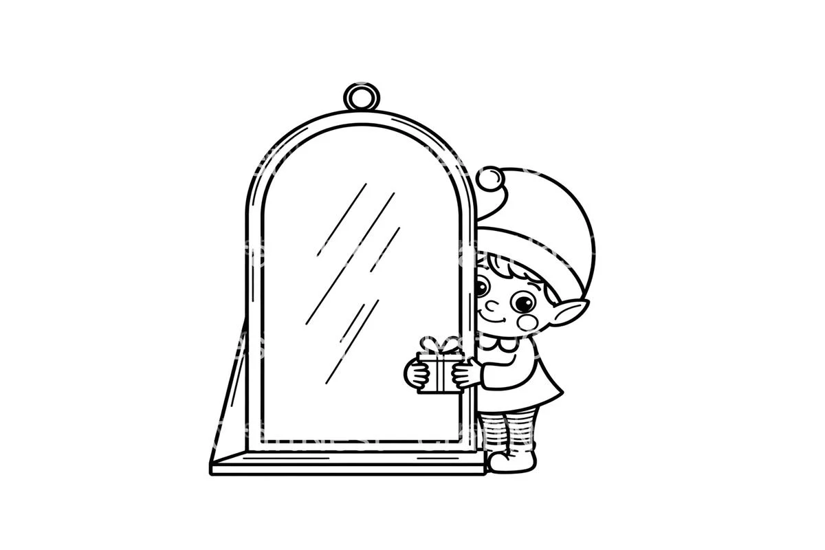 Cute Elf with Mirrors Coloring Books - Image 4