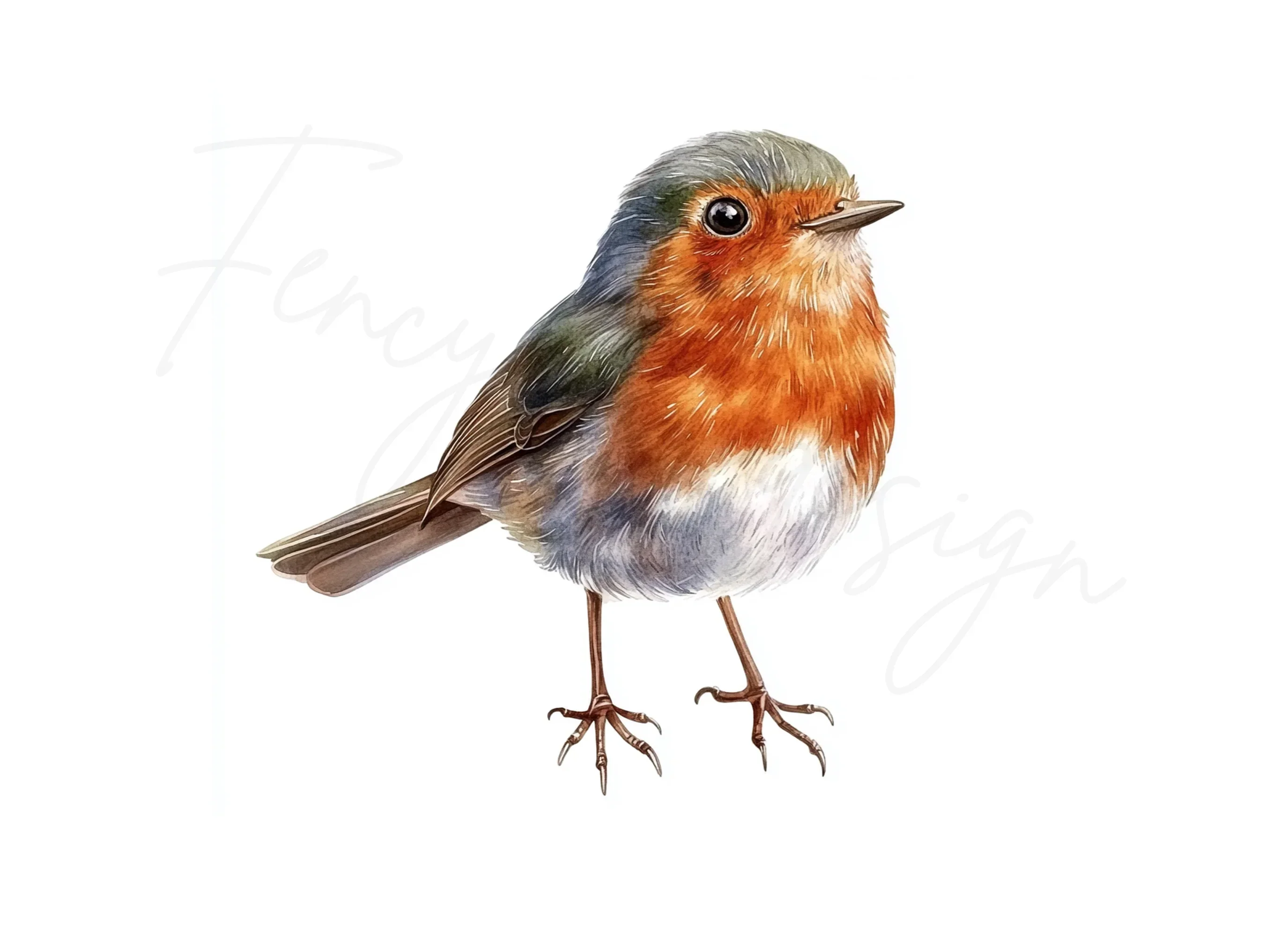 Cute European Robin Bird Illustrations Clipart Bundle - Image 3