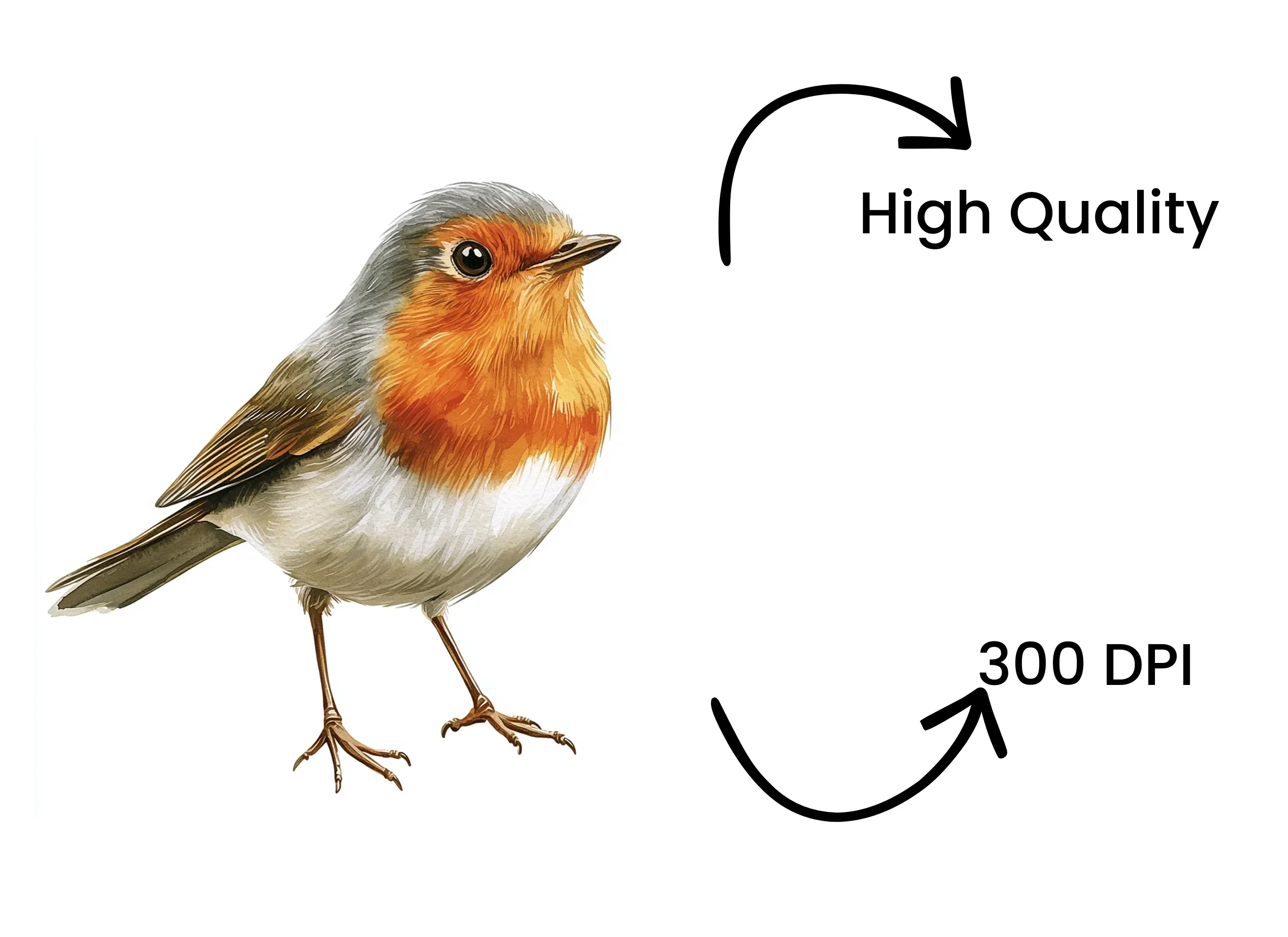 Cute European Robin Bird Illustrations Clipart Bundle - Image 4