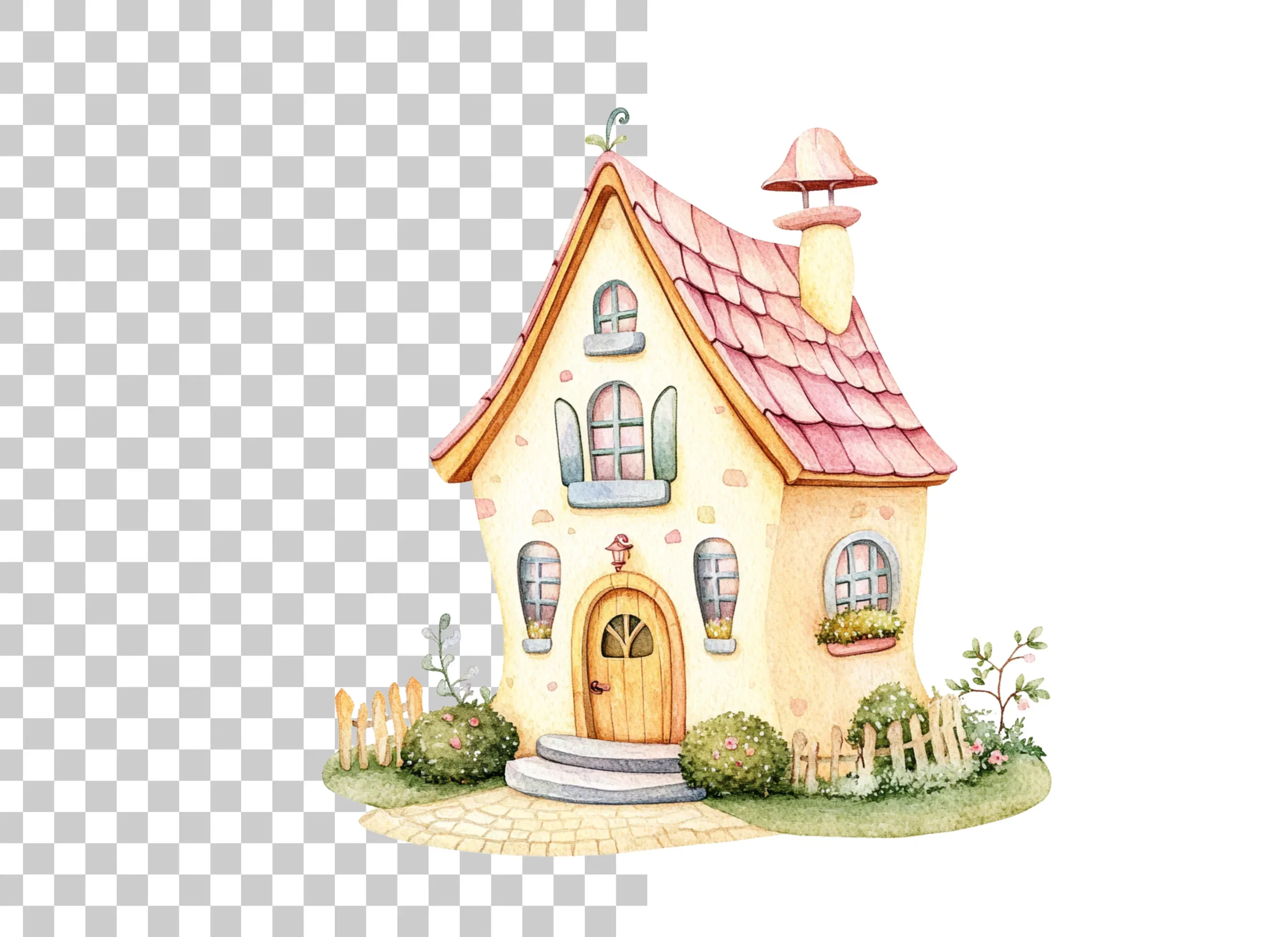 Cute Fairy Tale House Clipart Bundle - Image 2