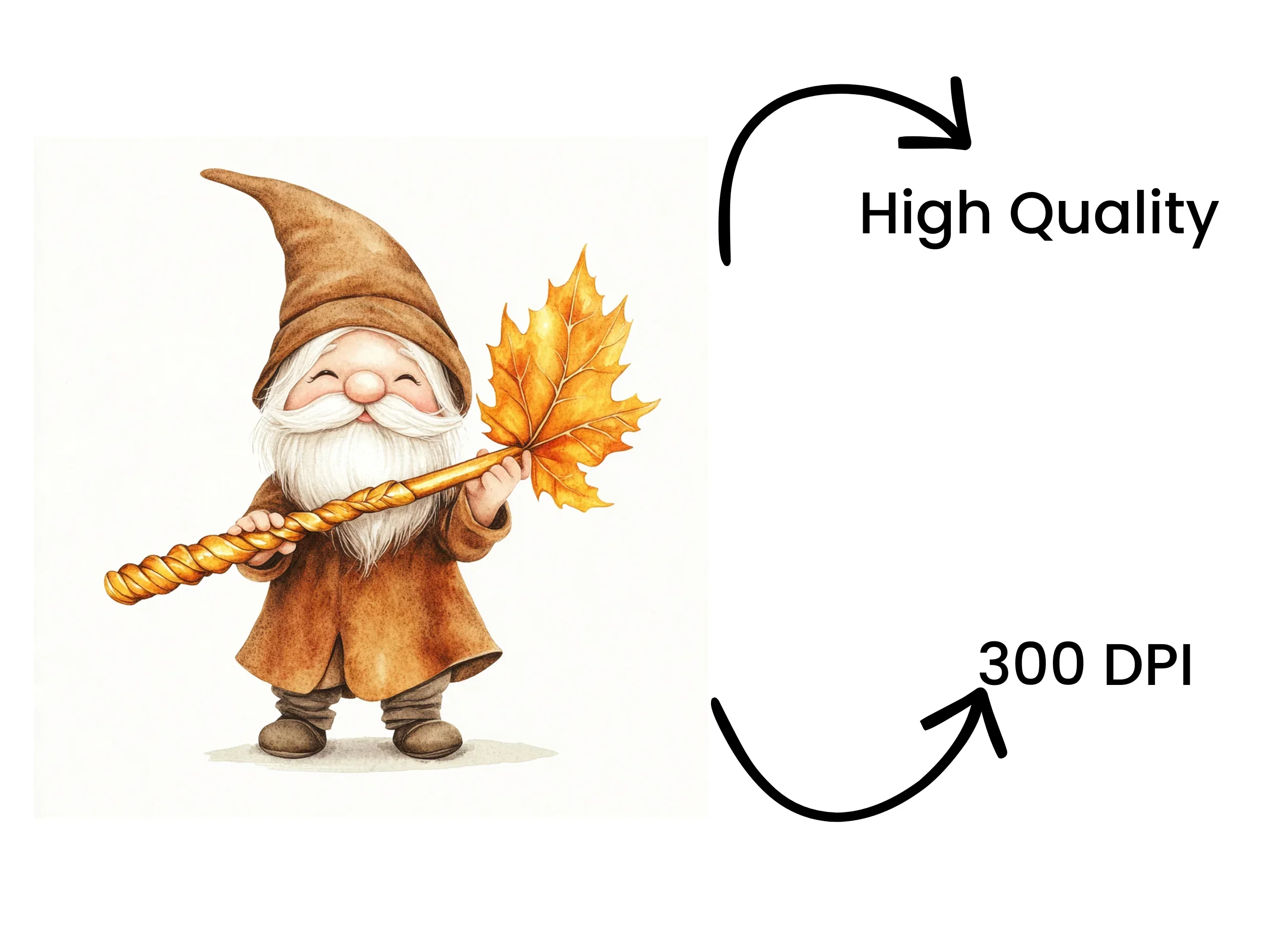 Cute Fall Gnomes with Maple Leaves Clipart Bundle - Image 4