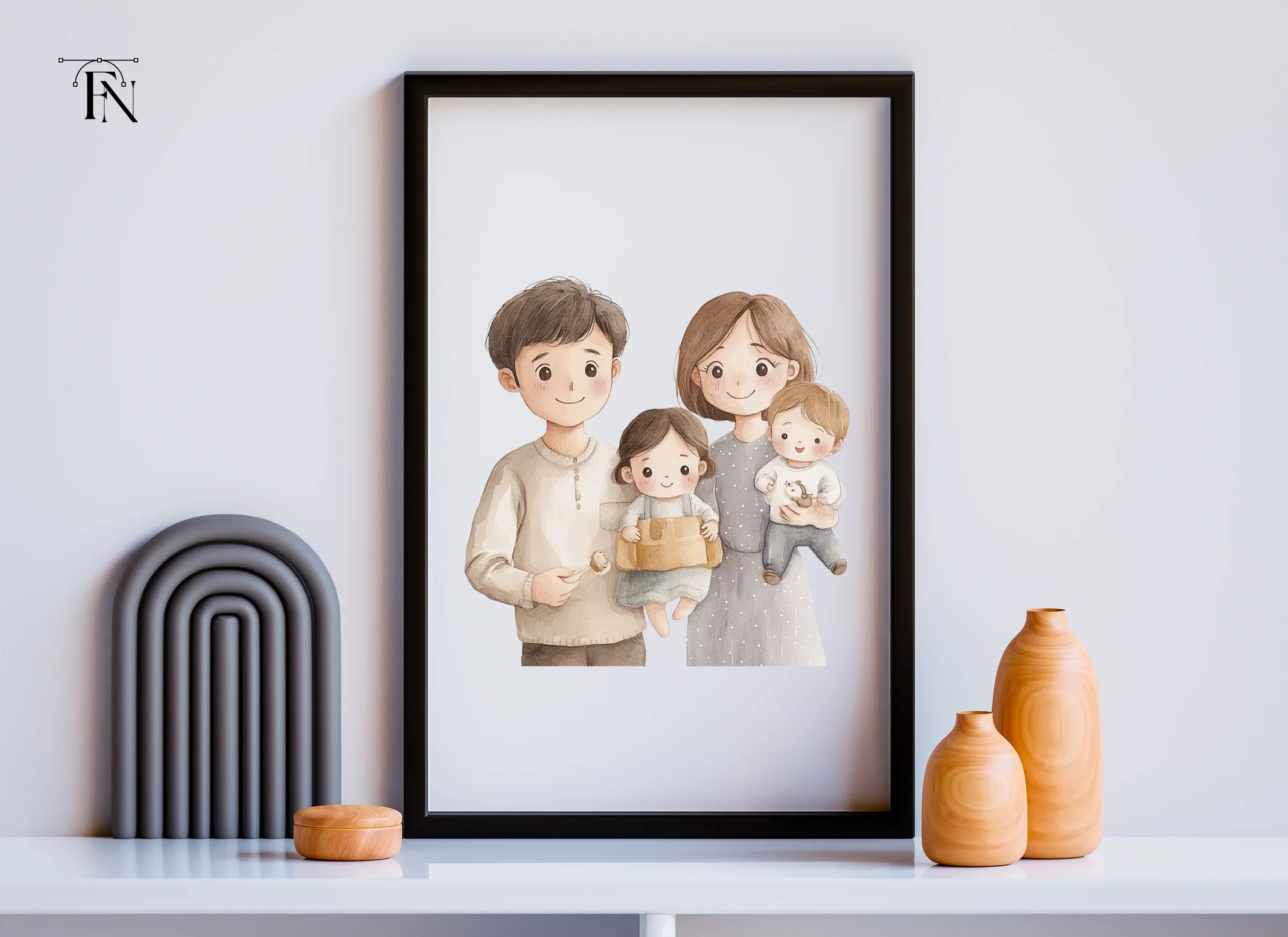 Cute Family Portrait Clipart Bundle - Image 6