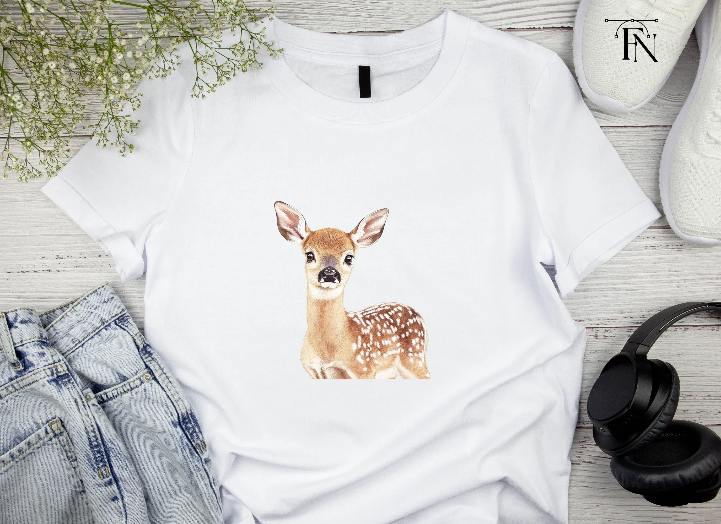 Cute Fawn Faces and Poses Clipart Bundle - Image 3