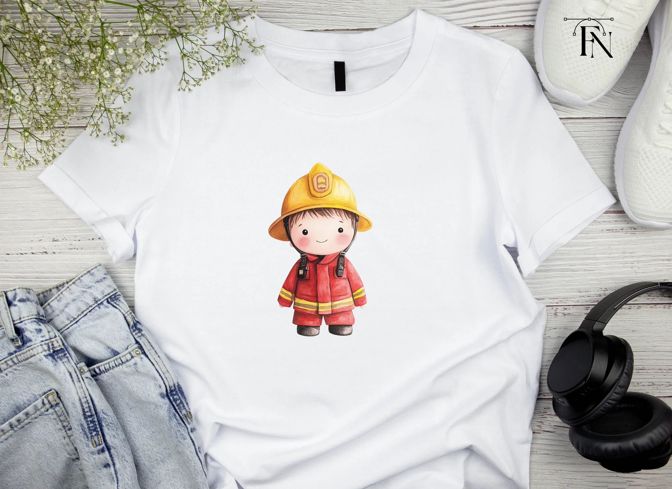 Cute Firefighter Kids Clipart Bundle - Image 5
