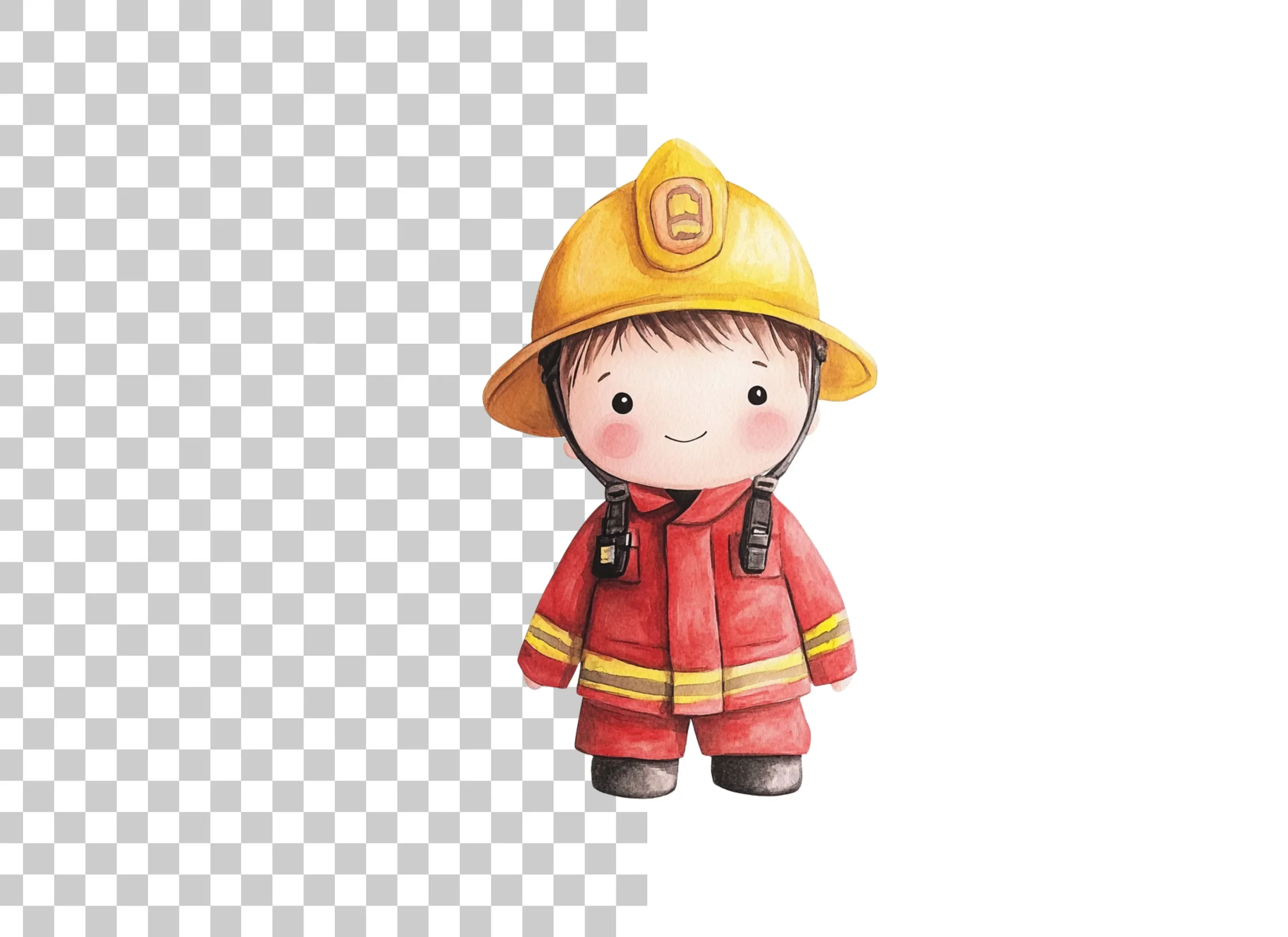 Cute Firefighter Kids Clipart Bundle - Image 6