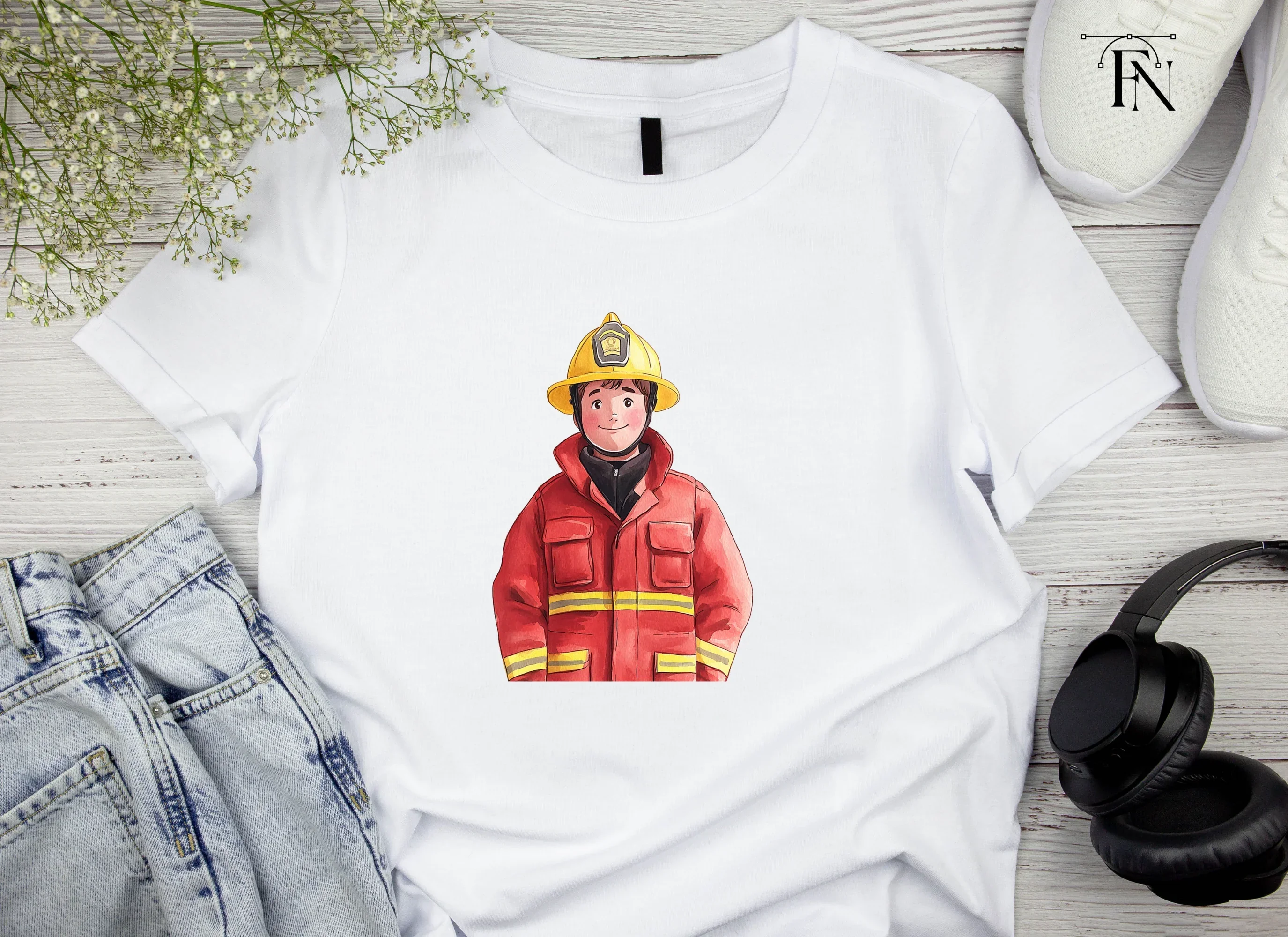 Cute Firefighters Clipart Bundle - Image 5