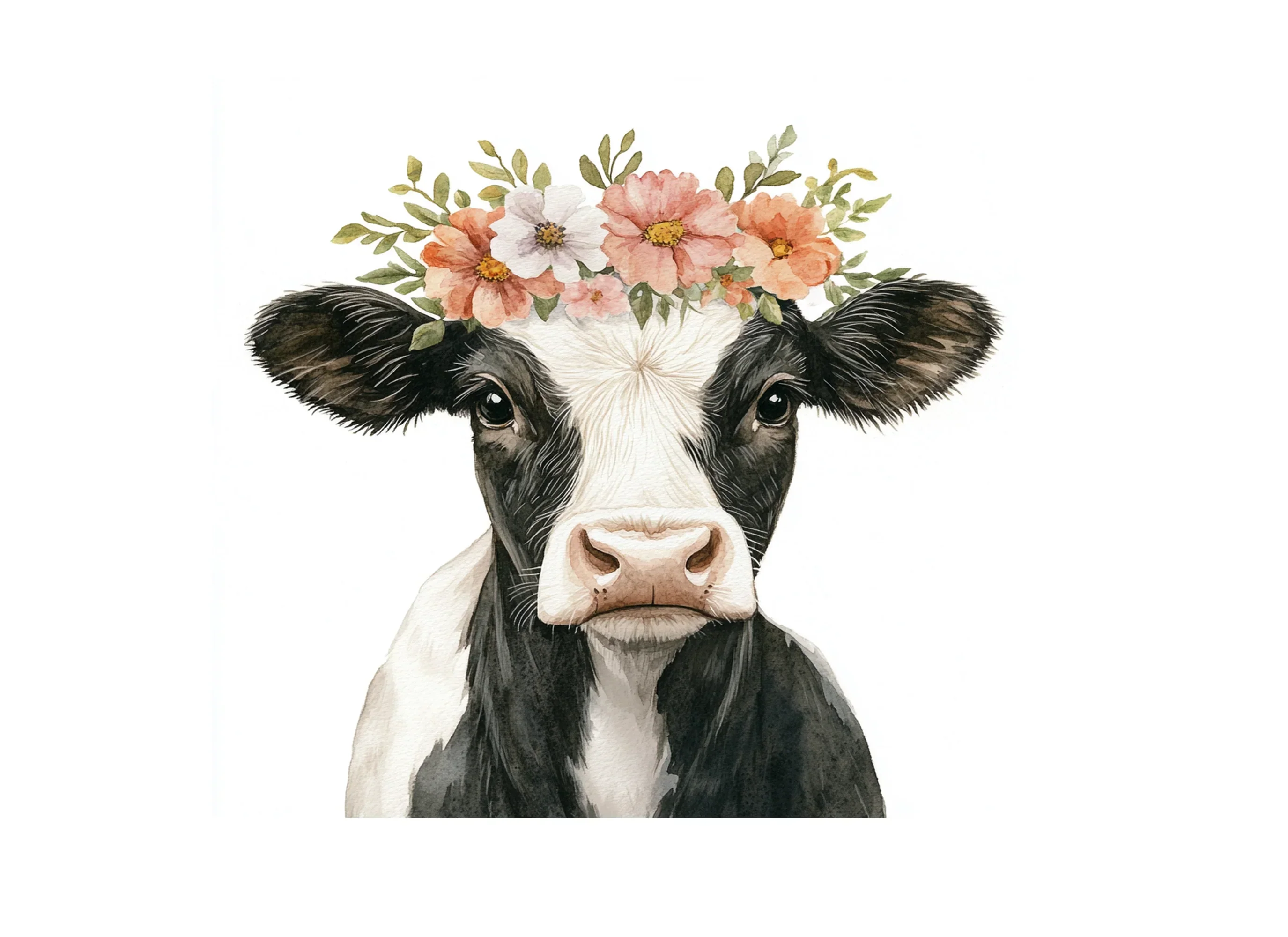 Cute Floral Cow Head Clipart Bundle - Image 3