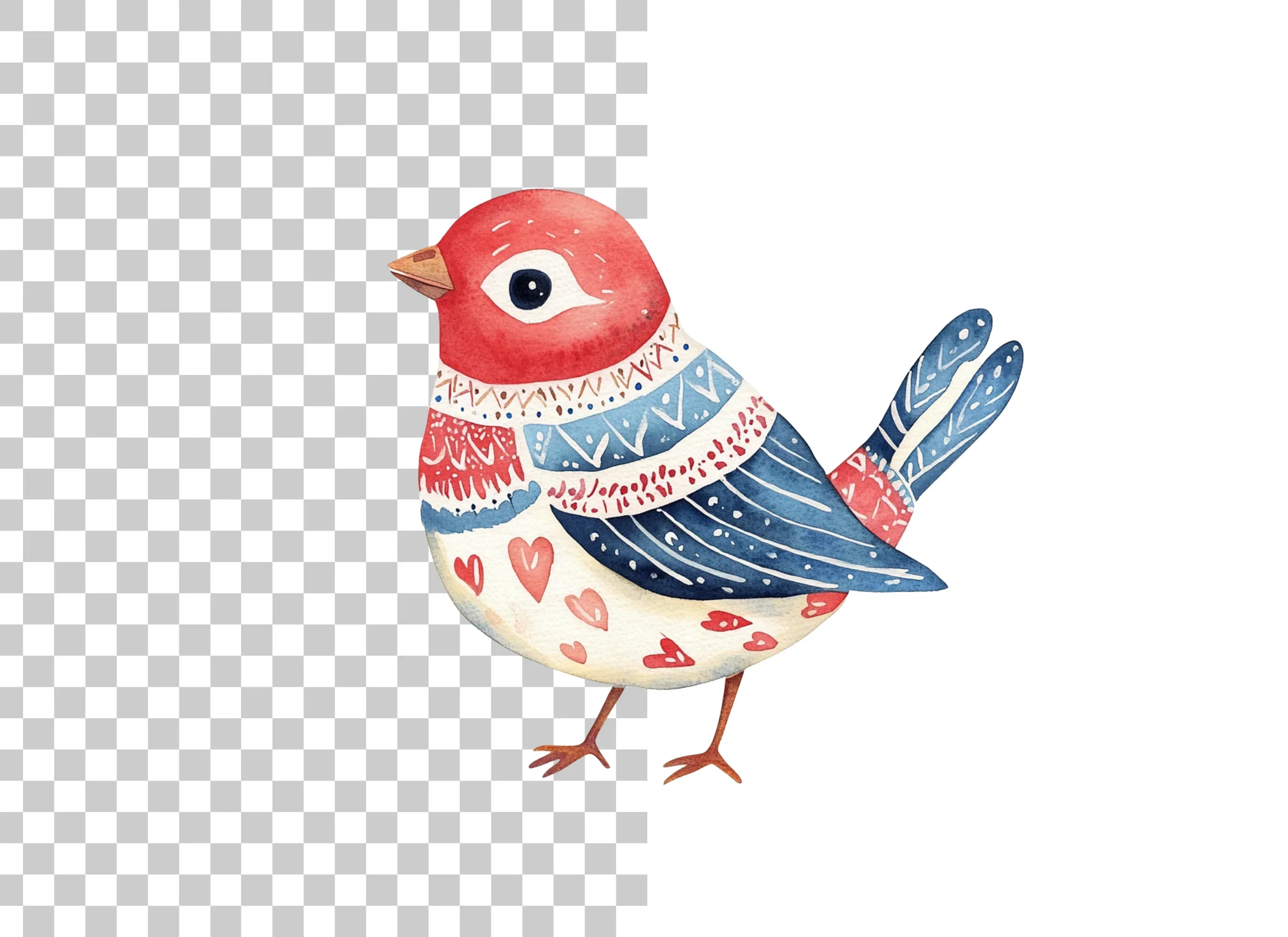 Cute Folk Bird Clipart Bundle - Image 2