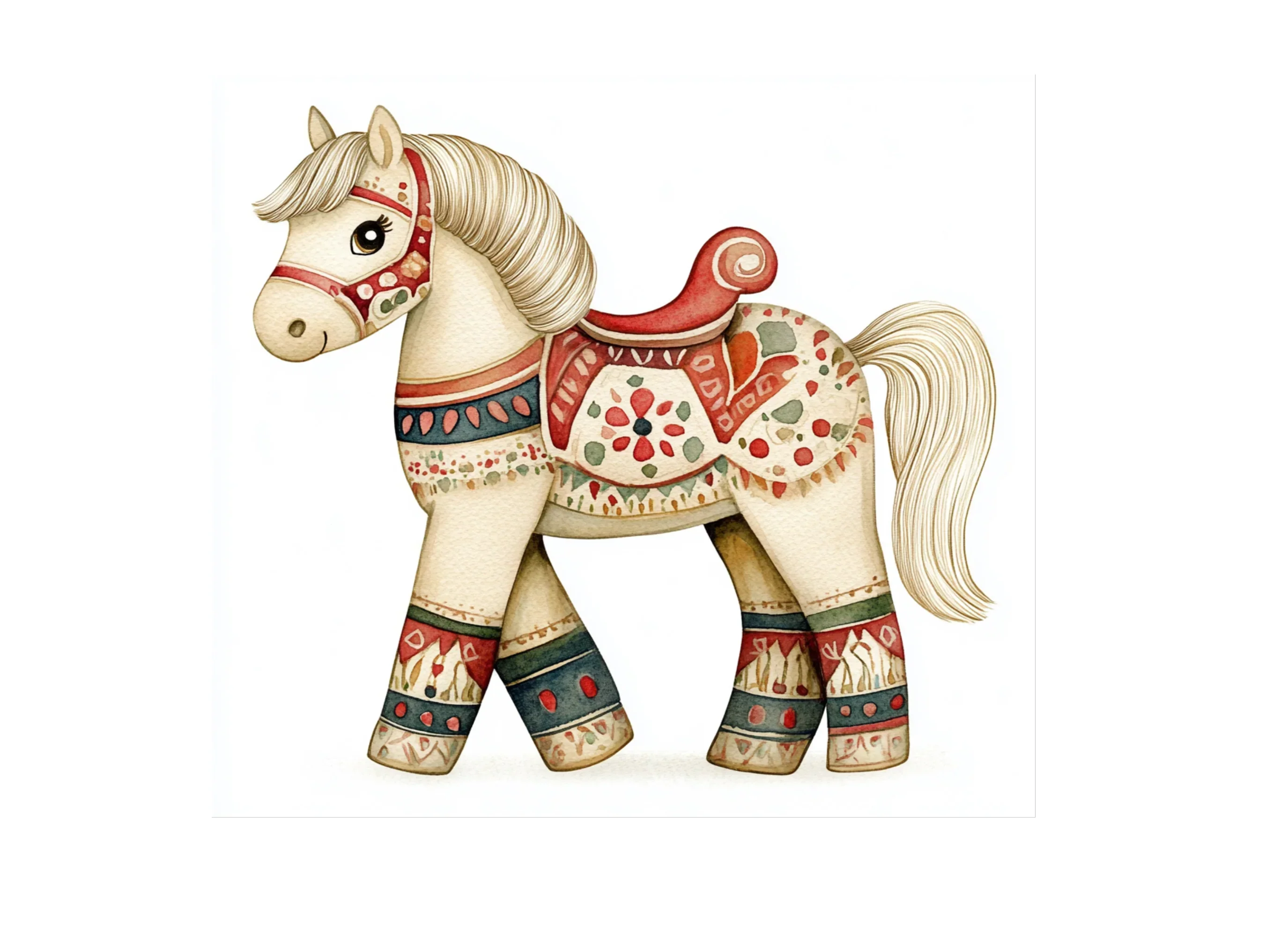 Cute Folk Horse Clipart Bundle - Image 3