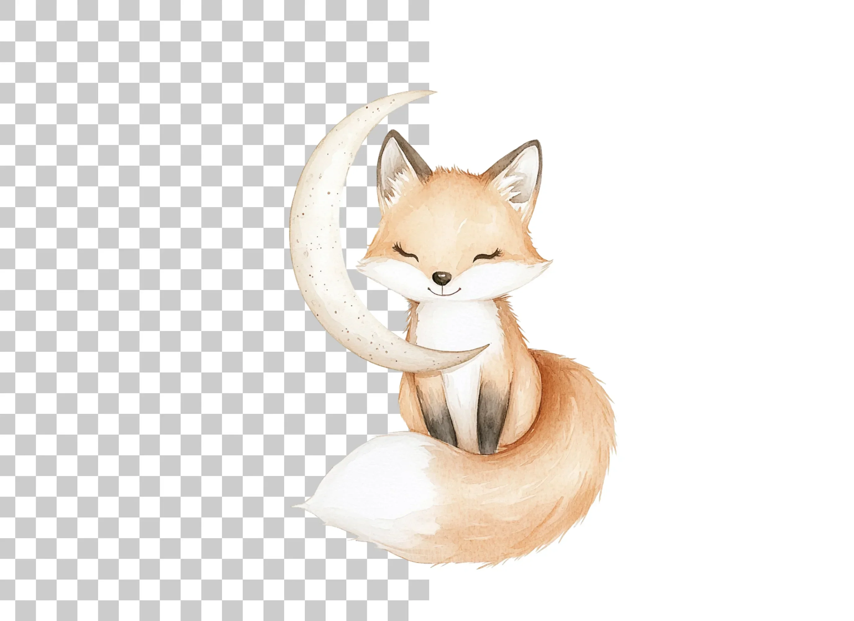Cute Fox and Moon Clipart Bundle - Image 2