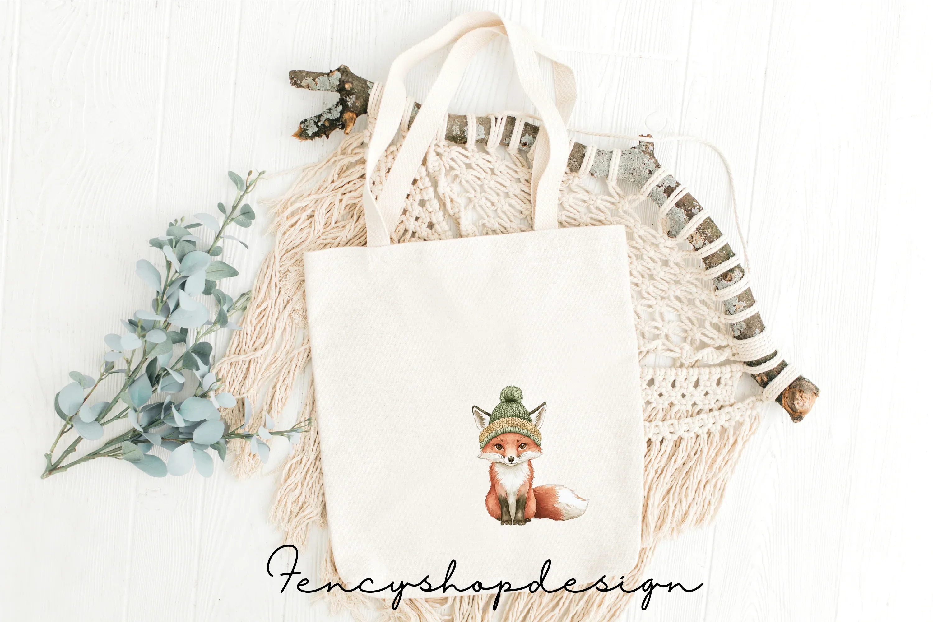 Cute Fox Winter Christmas Clipart Bundle - Image 6