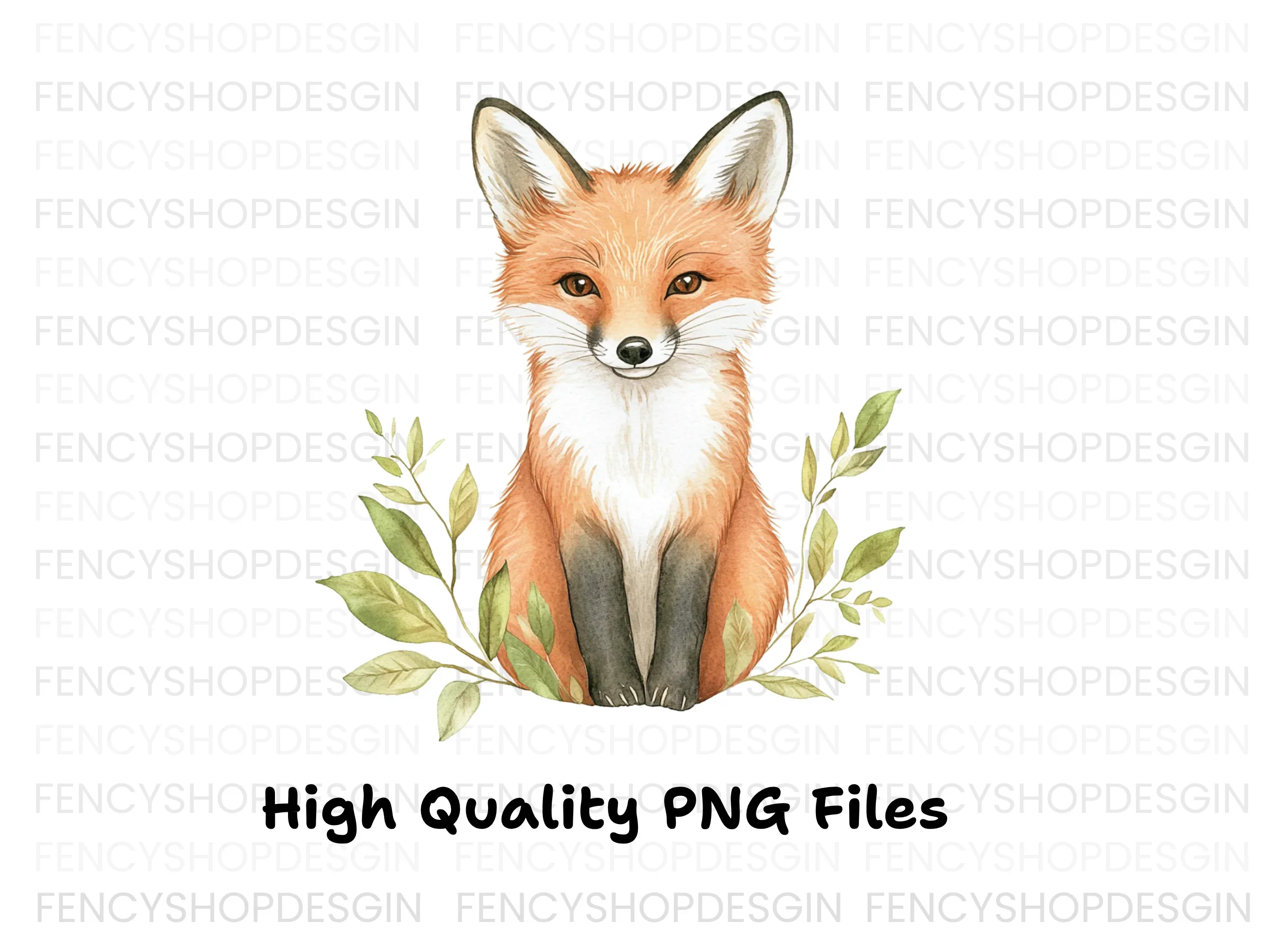 Cute Fox with Leaves Clipart Bundle - Image 2