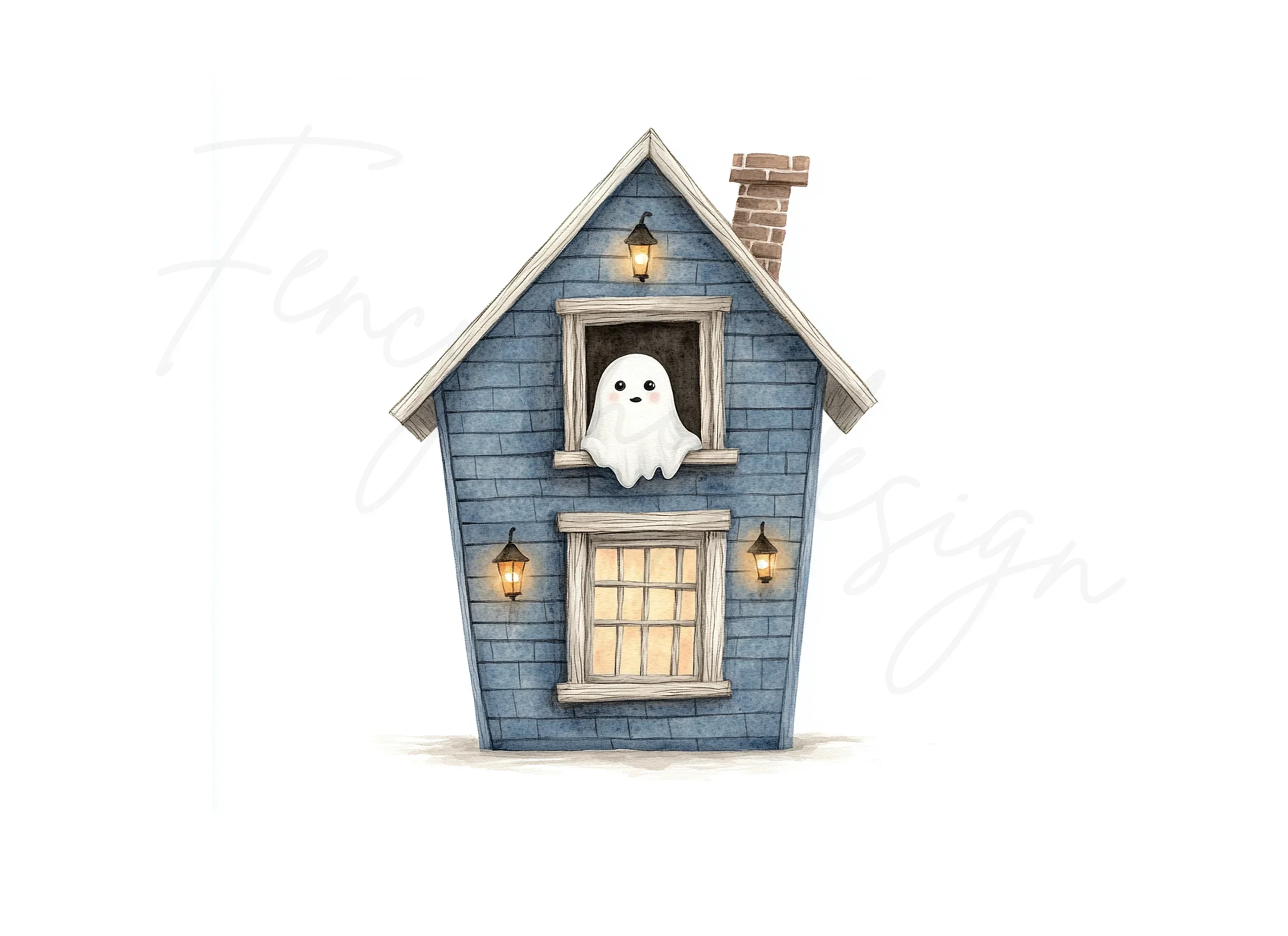 Cute Ghost Haunted House Clipart Bundle - Image 3