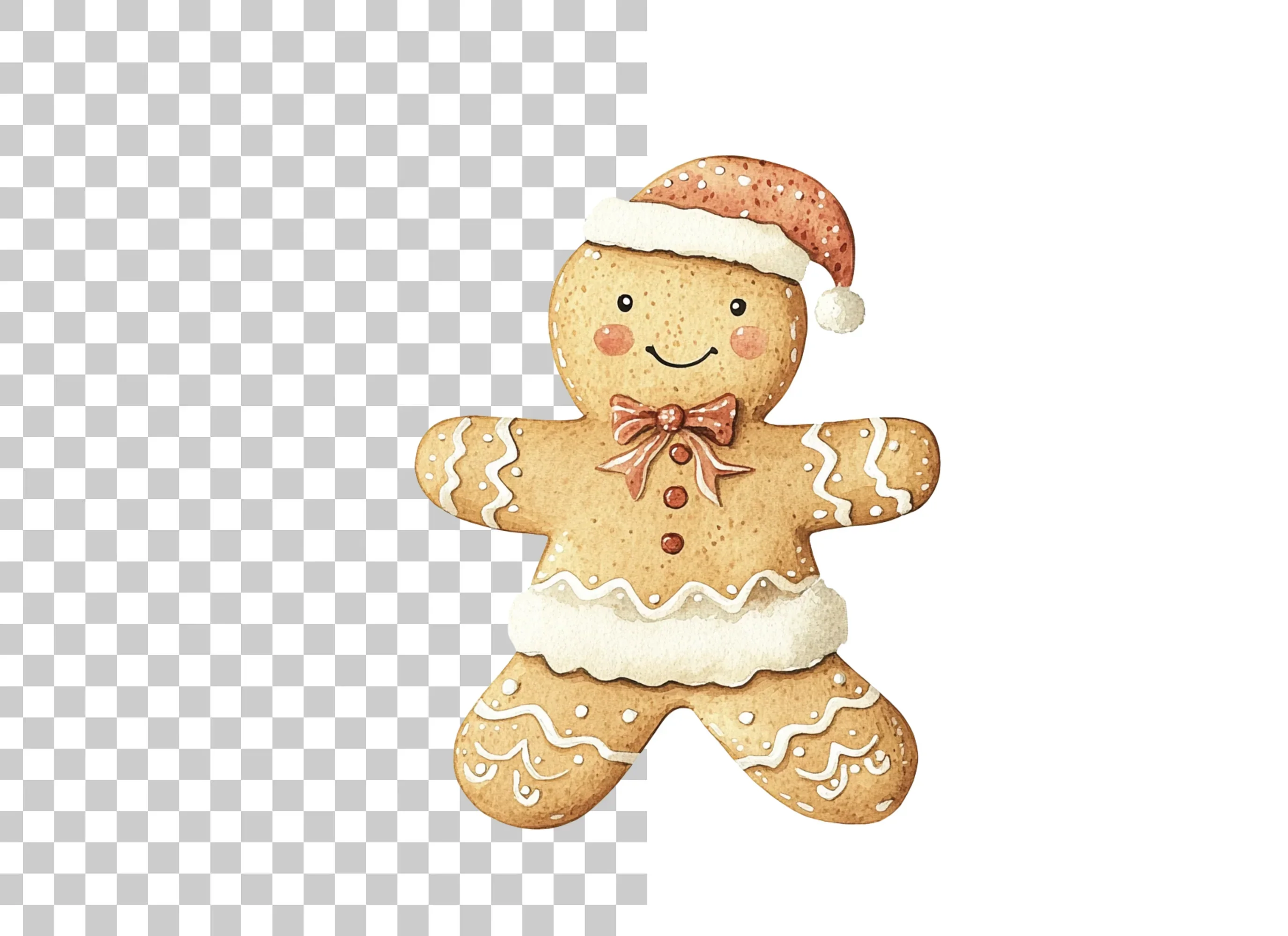 Cute Gingerbread Man Christmas Clipart Bundle - Image 2