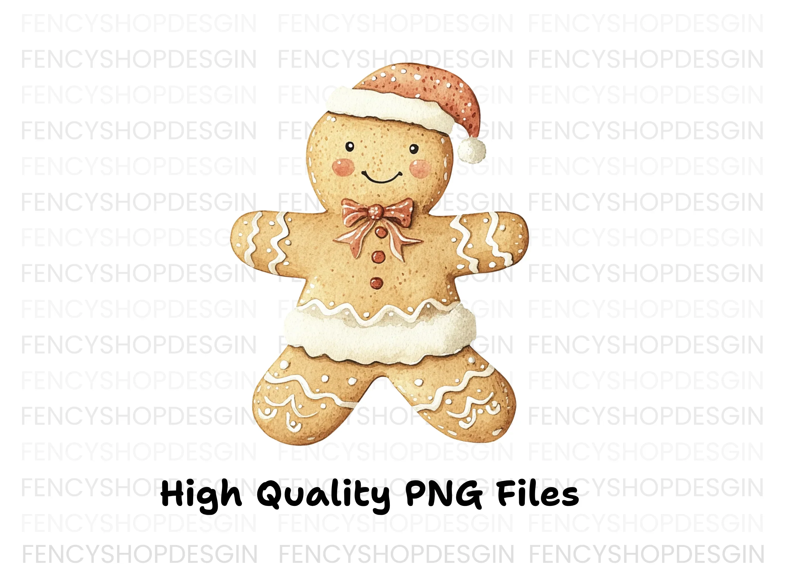 Cute Gingerbread Man Christmas Clipart Bundle - Image 3
