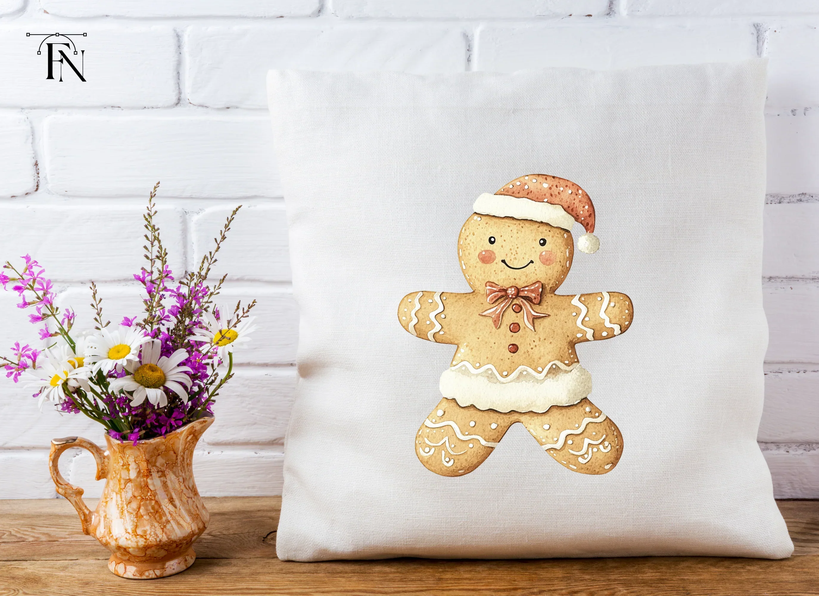 Cute Gingerbread Man Christmas Clipart Bundle - Image 5