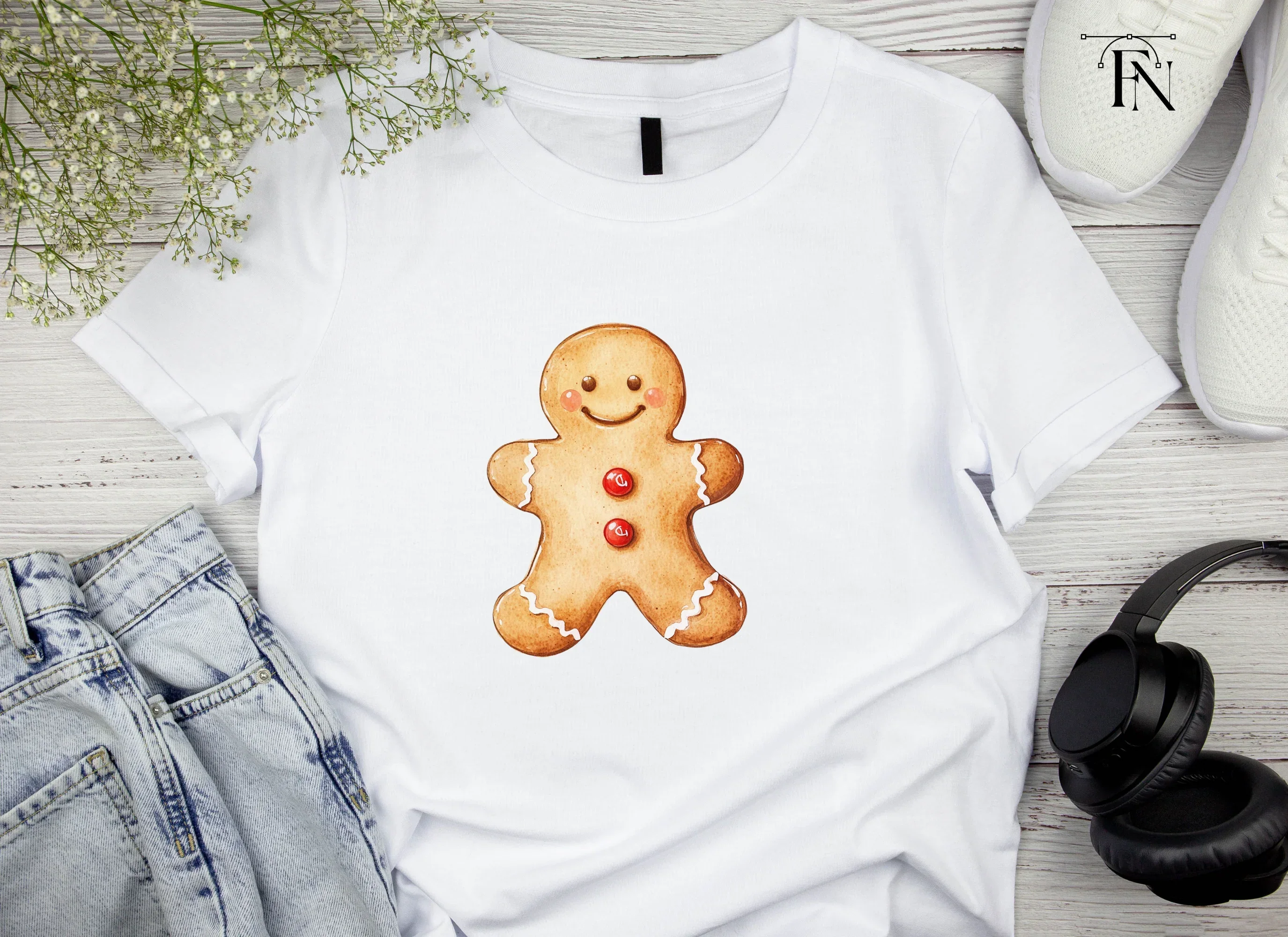 Cute Gingerbread Man Christmas Clipart Bundle - Image 3