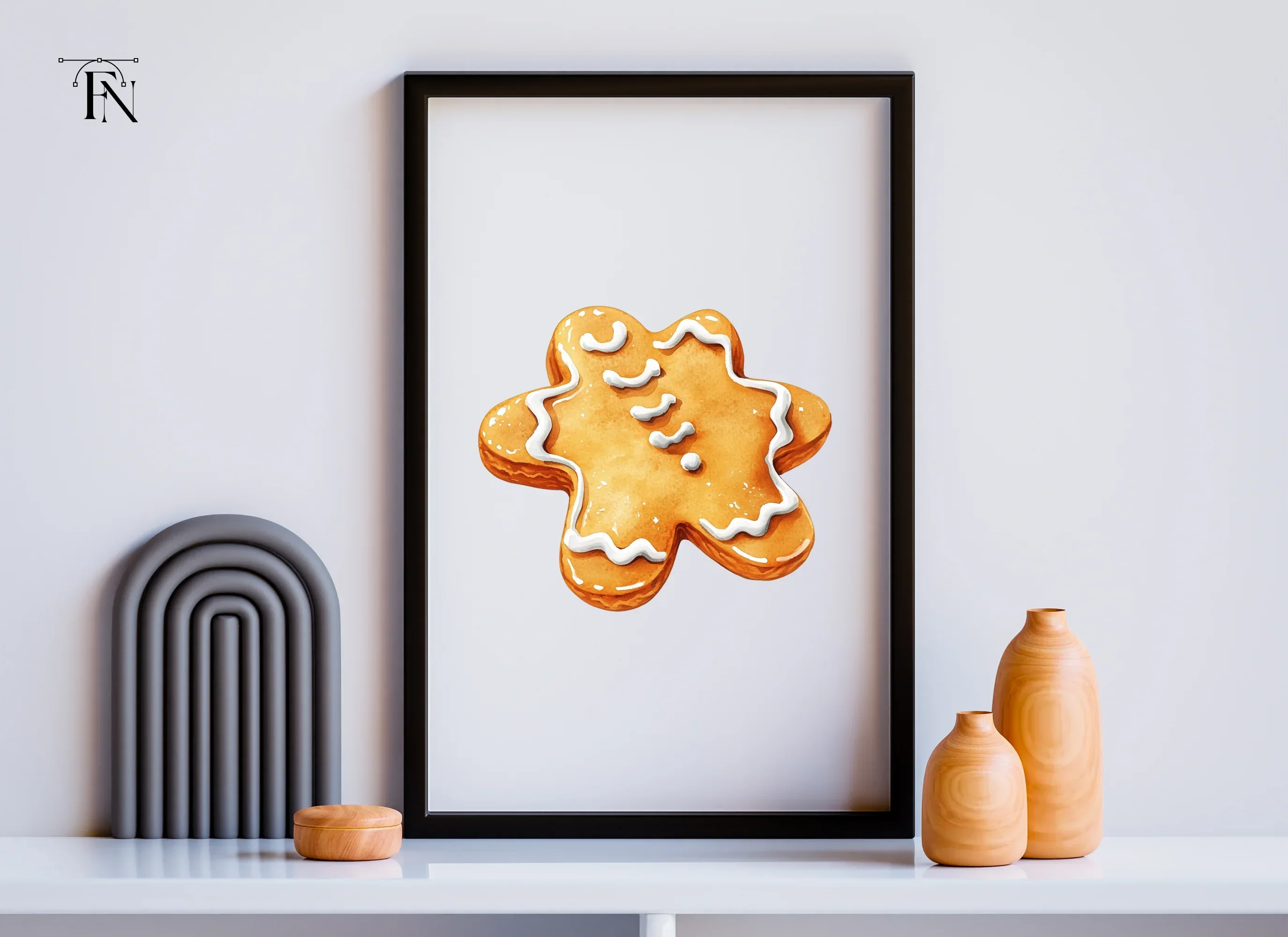 Cute Gingerbread Star Cookie Clipart Bundle - Image 6