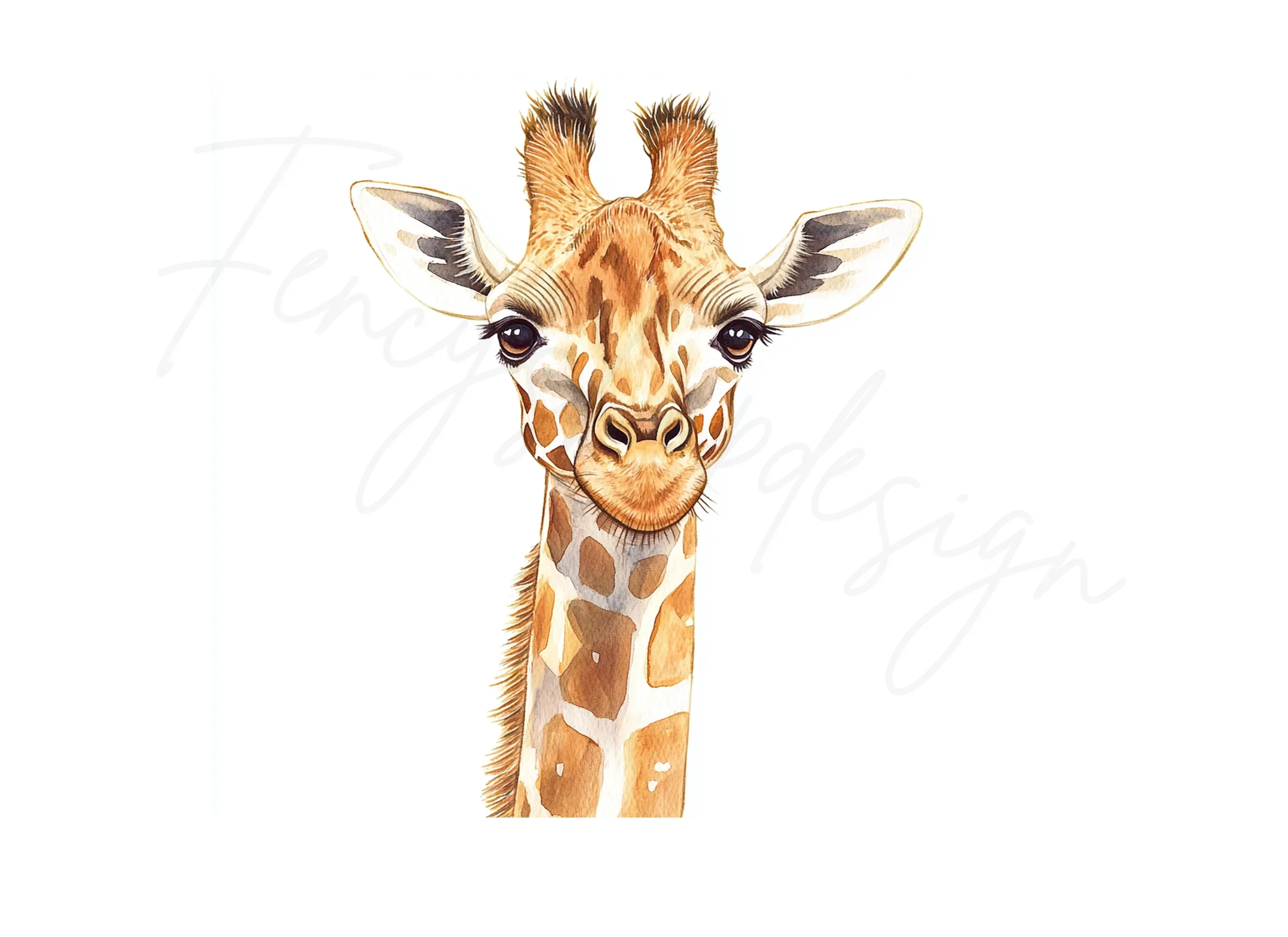 Cute Giraffe Face Clipart Bundle - Image 2
