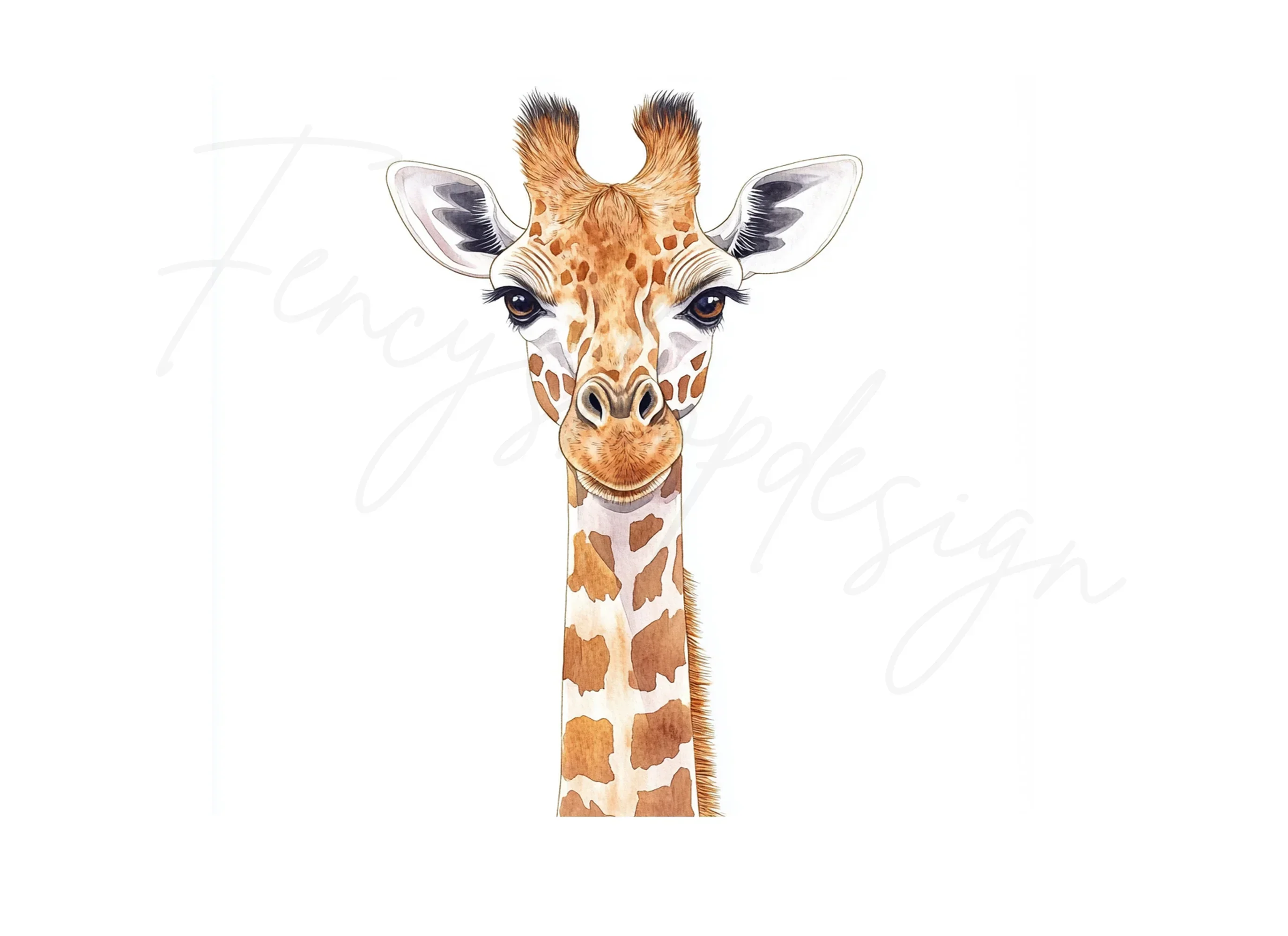 Cute Giraffe Face Clipart Bundle - Image 3