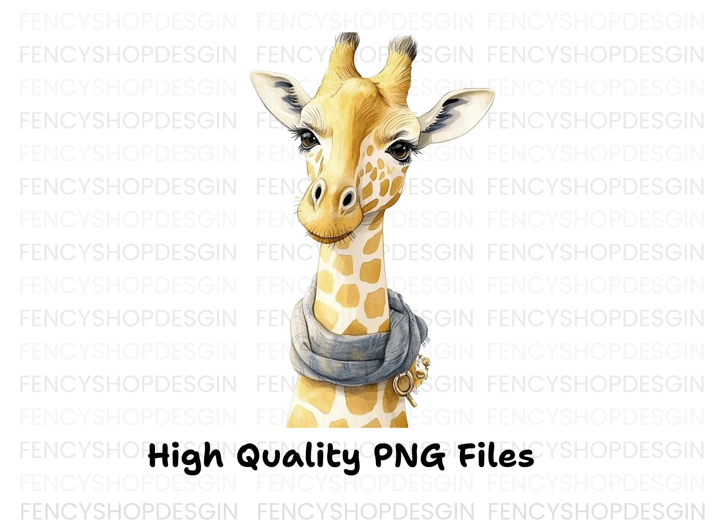 Cute Giraffe with Scarf Clipart Bundle - Image 2