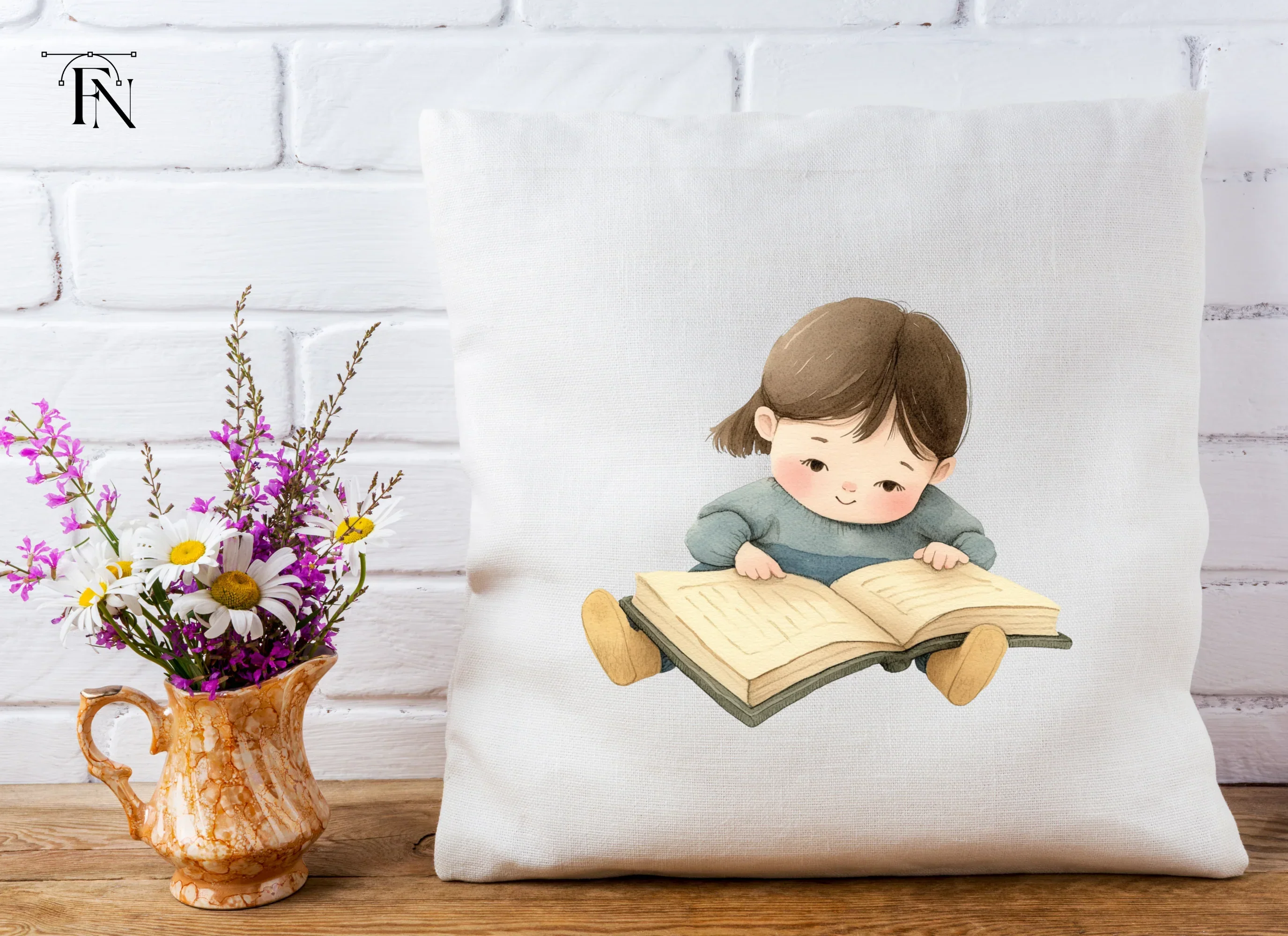 Cute Girl Reading Book Clipart Bundle - Image 4