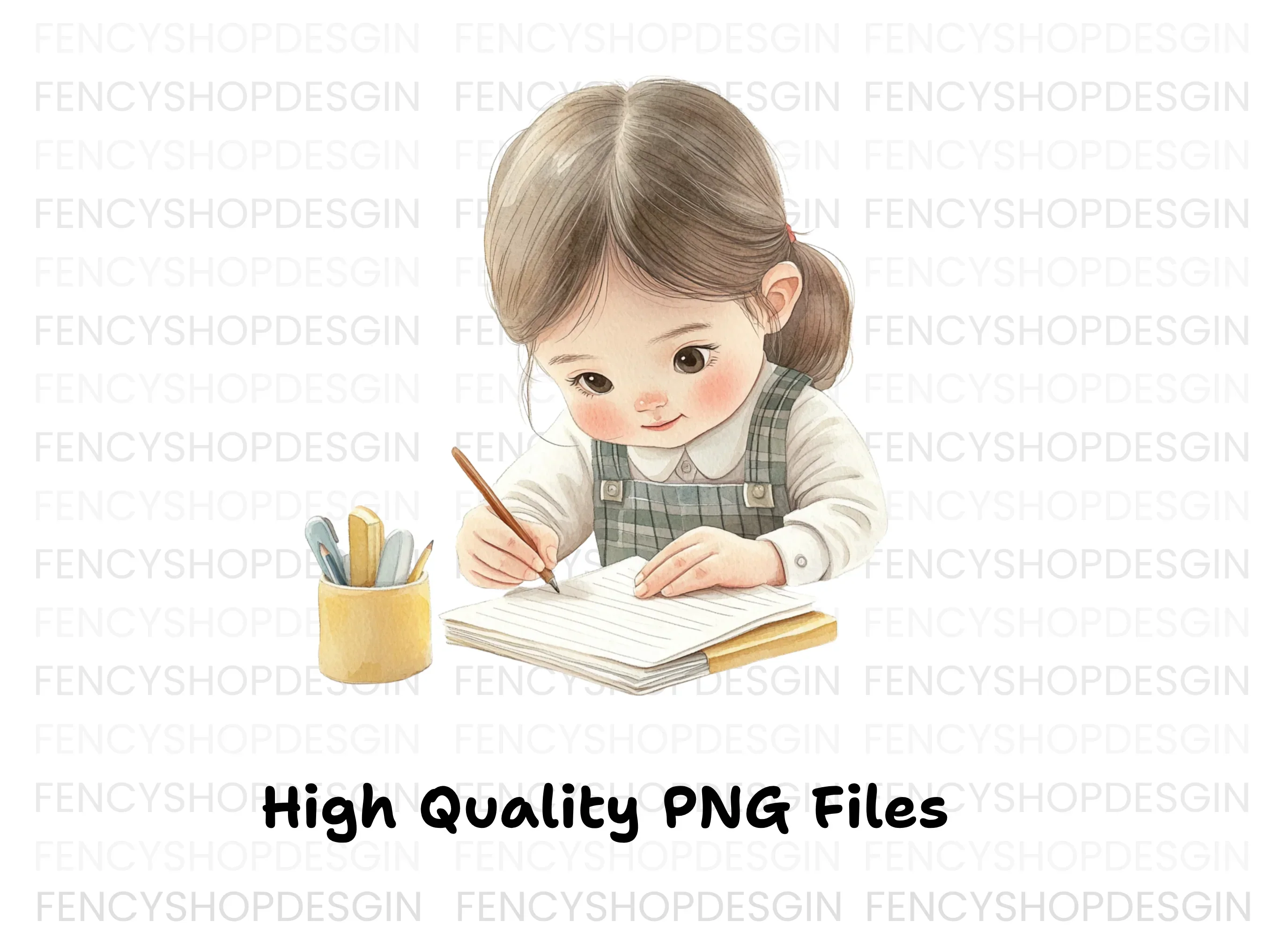 Cute Girls Studying Clipart Bundle - Image 2