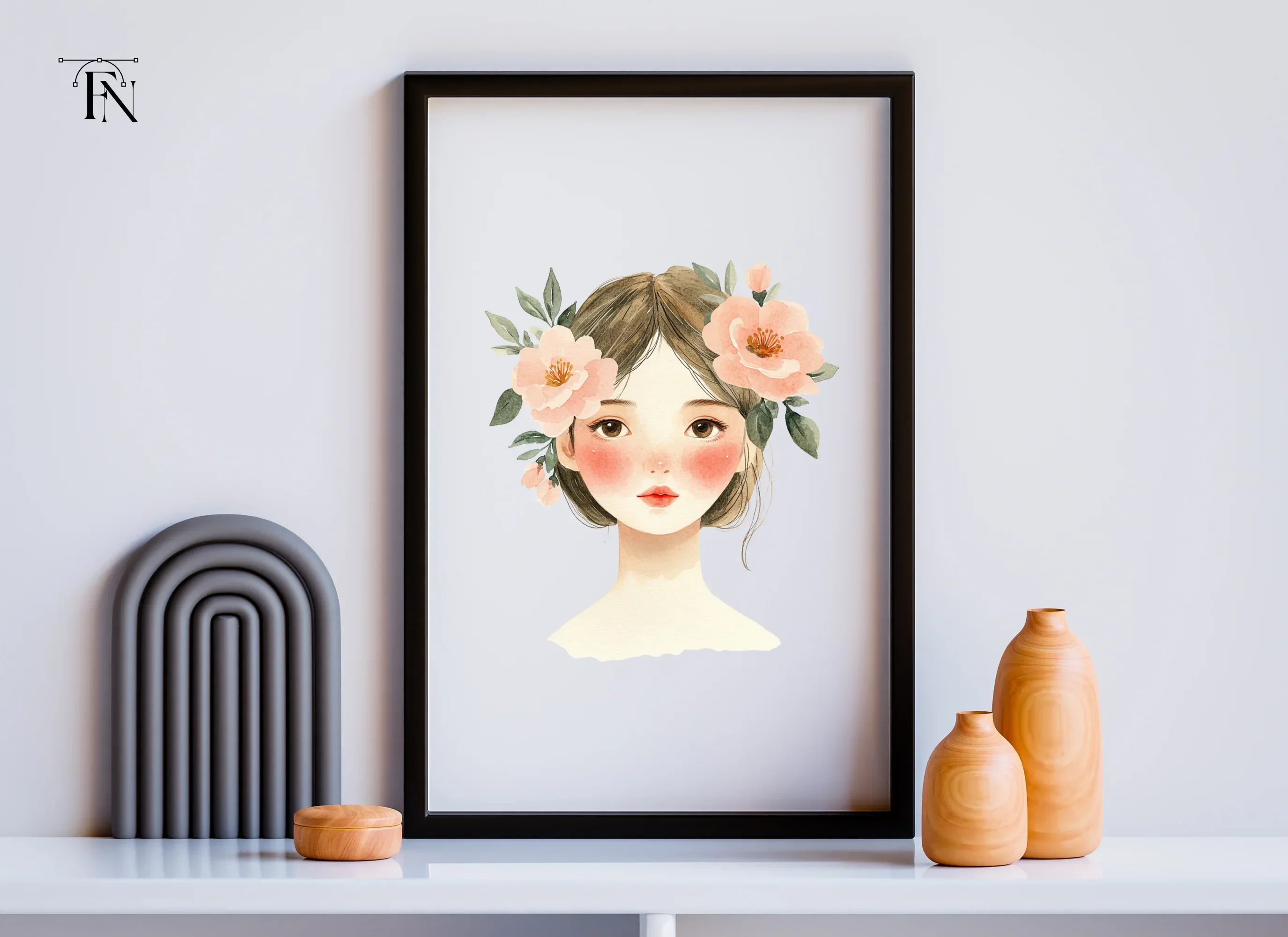 Cute Girls with Flower Crowns Clipart Bundle - Image 6