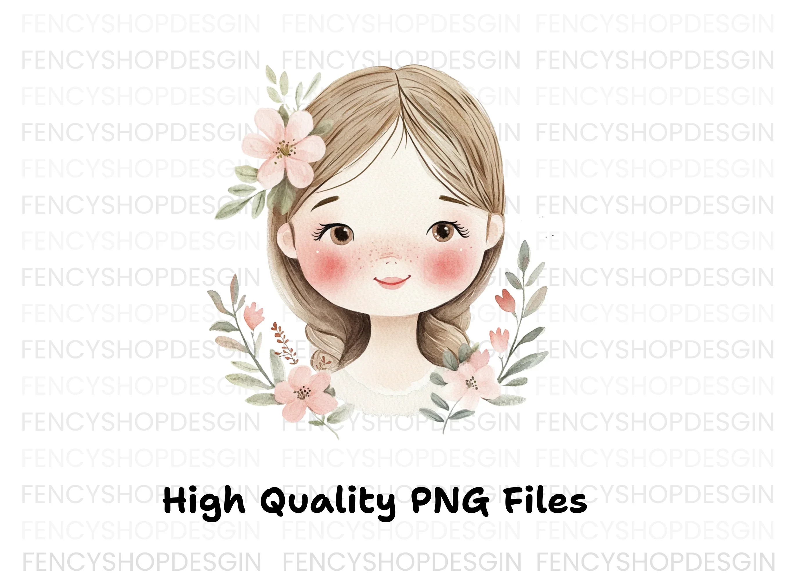 Cute Girls with Flowers Clipart Bundle - Image 3