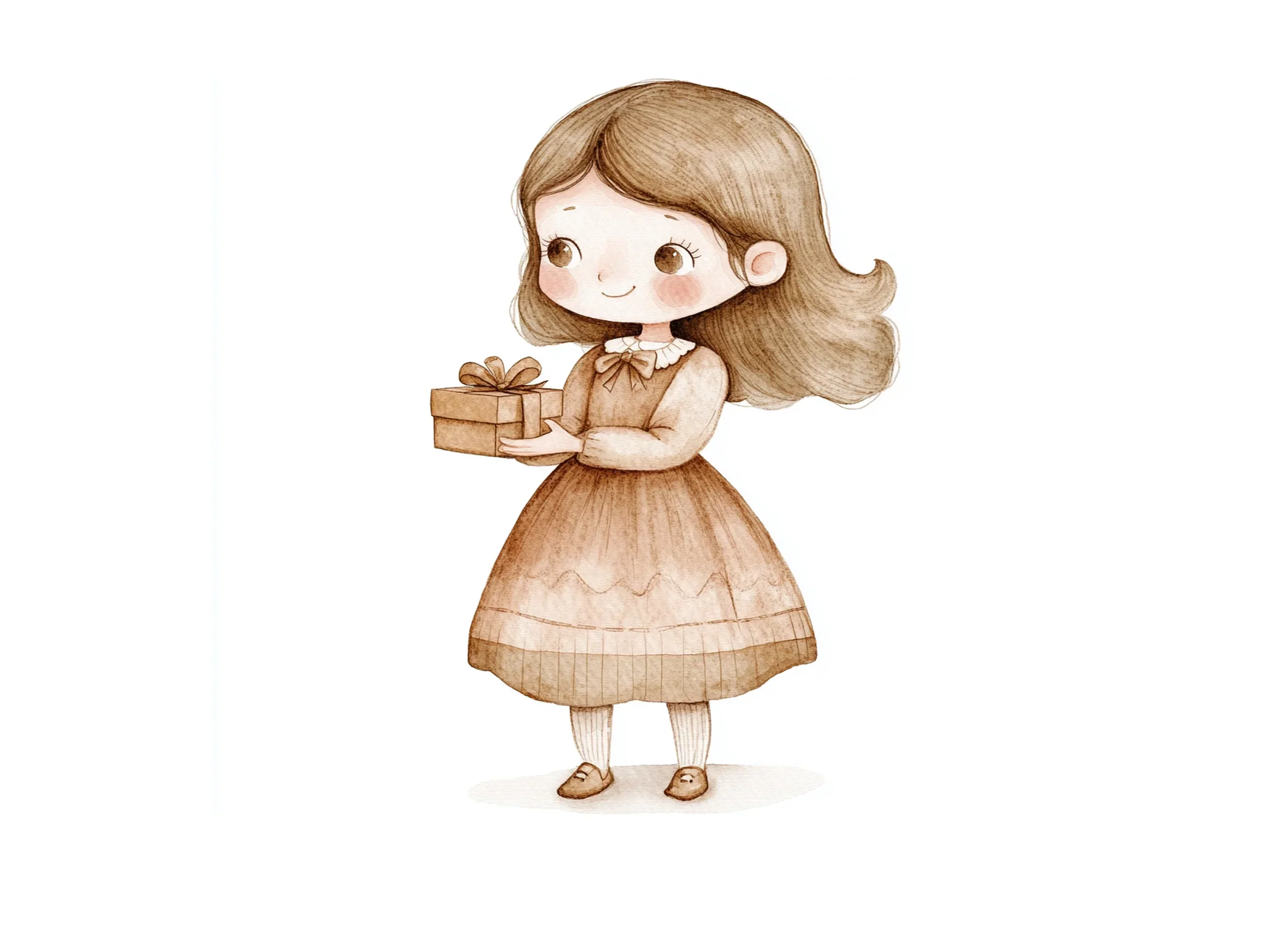 Cute Girls with Gifts Clipart Bundle - Image 2