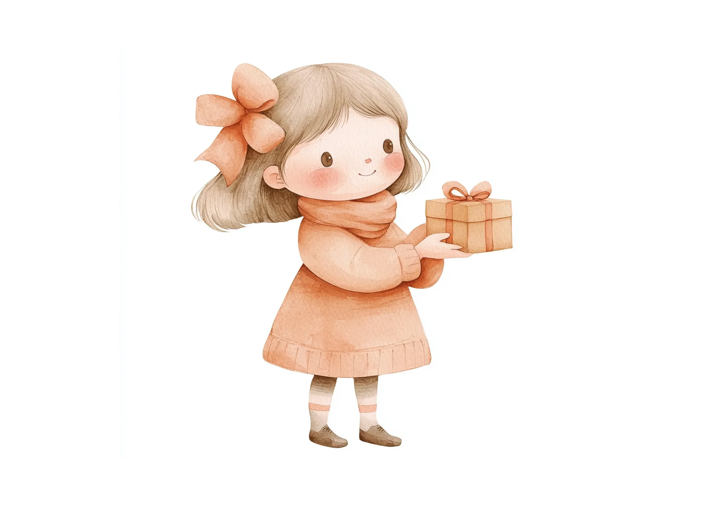 Cute Girls with Gifts Clipart Bundle - Image 3