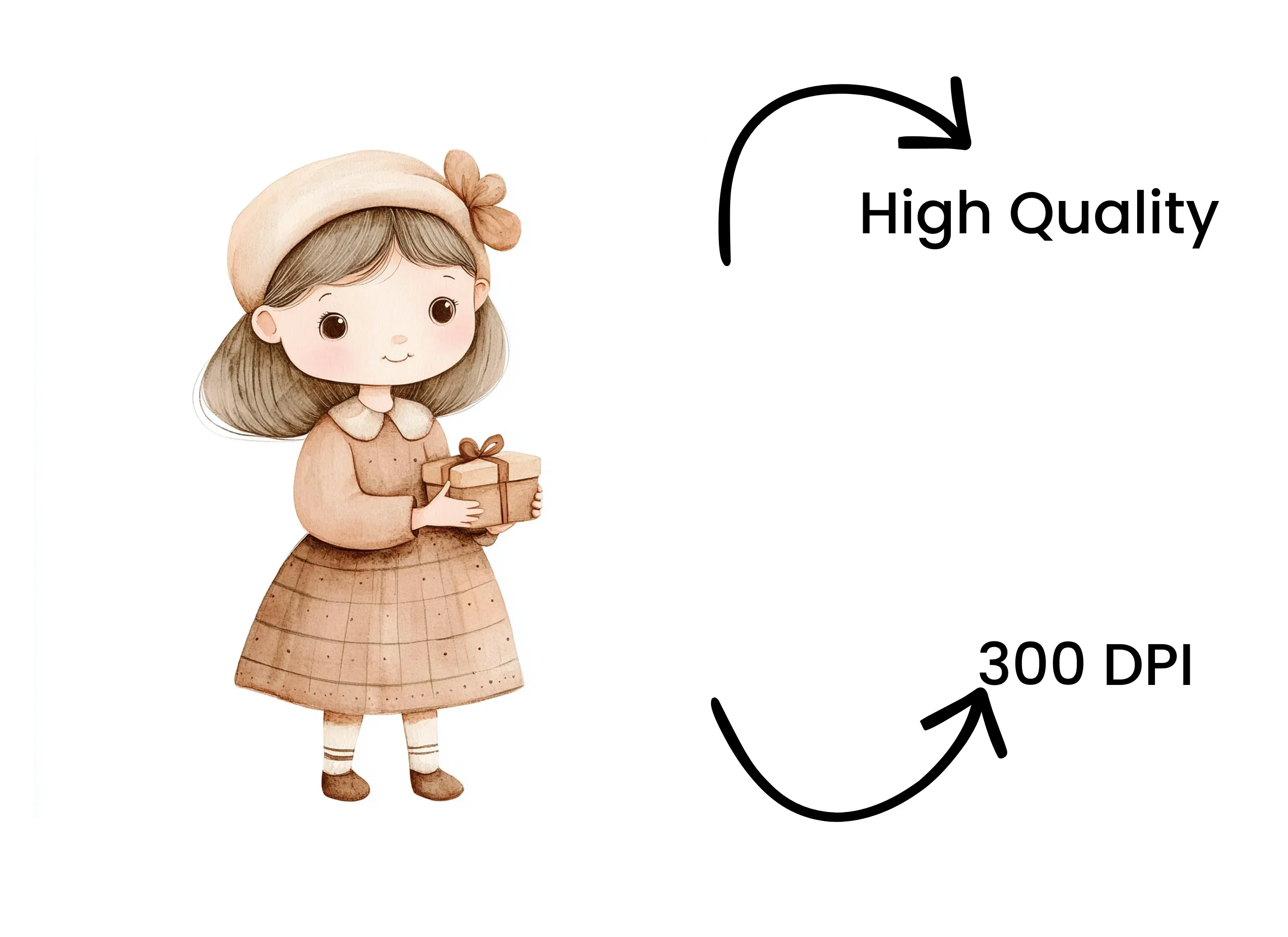 Cute Girls with Gifts Clipart Bundle - Image 4