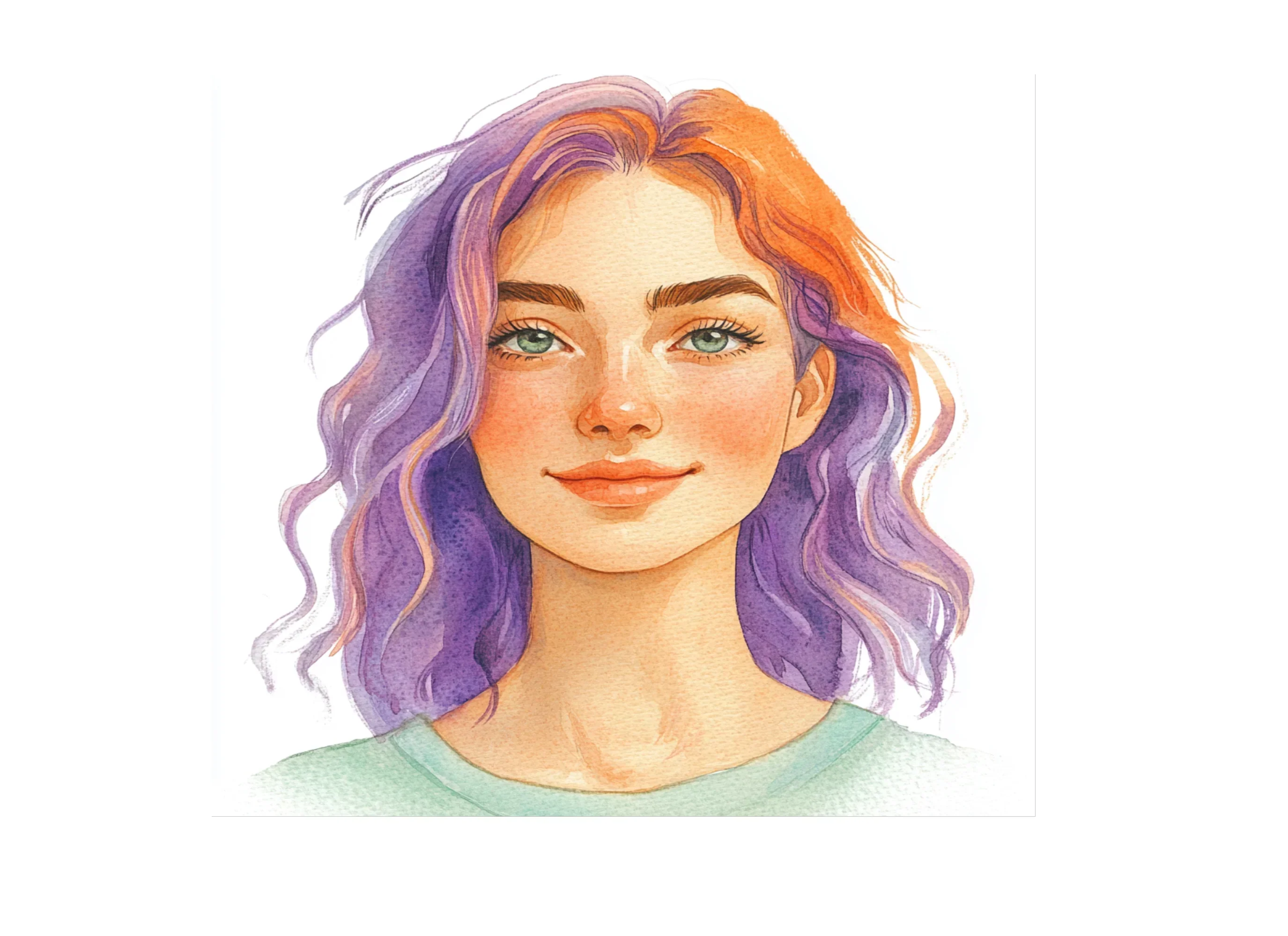 Cute Girls with Purple Hair Clipart Bundle - Image 3