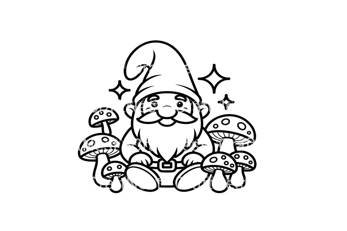 Cute Gnome Mushroom Forest Coloring Books - Image 2