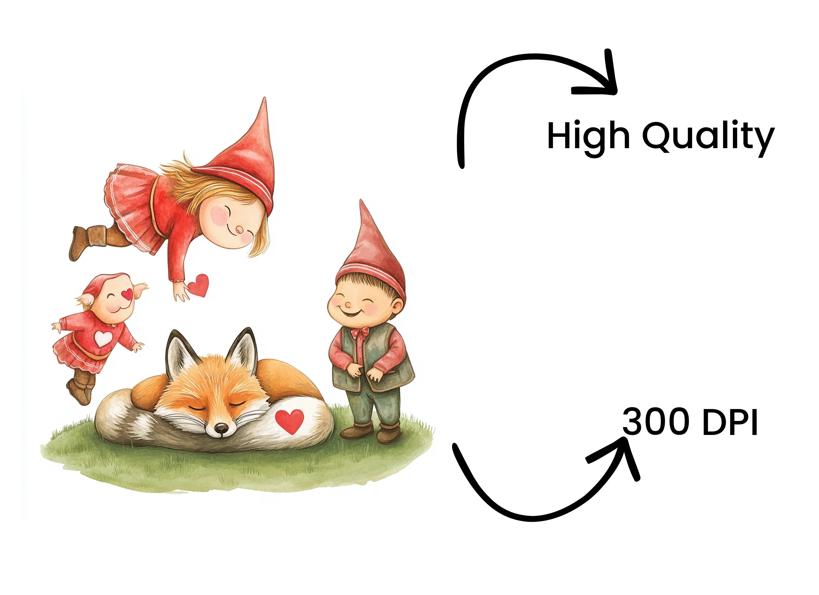 Cute Gnomes and Fox Clipart Bundle - Image 4