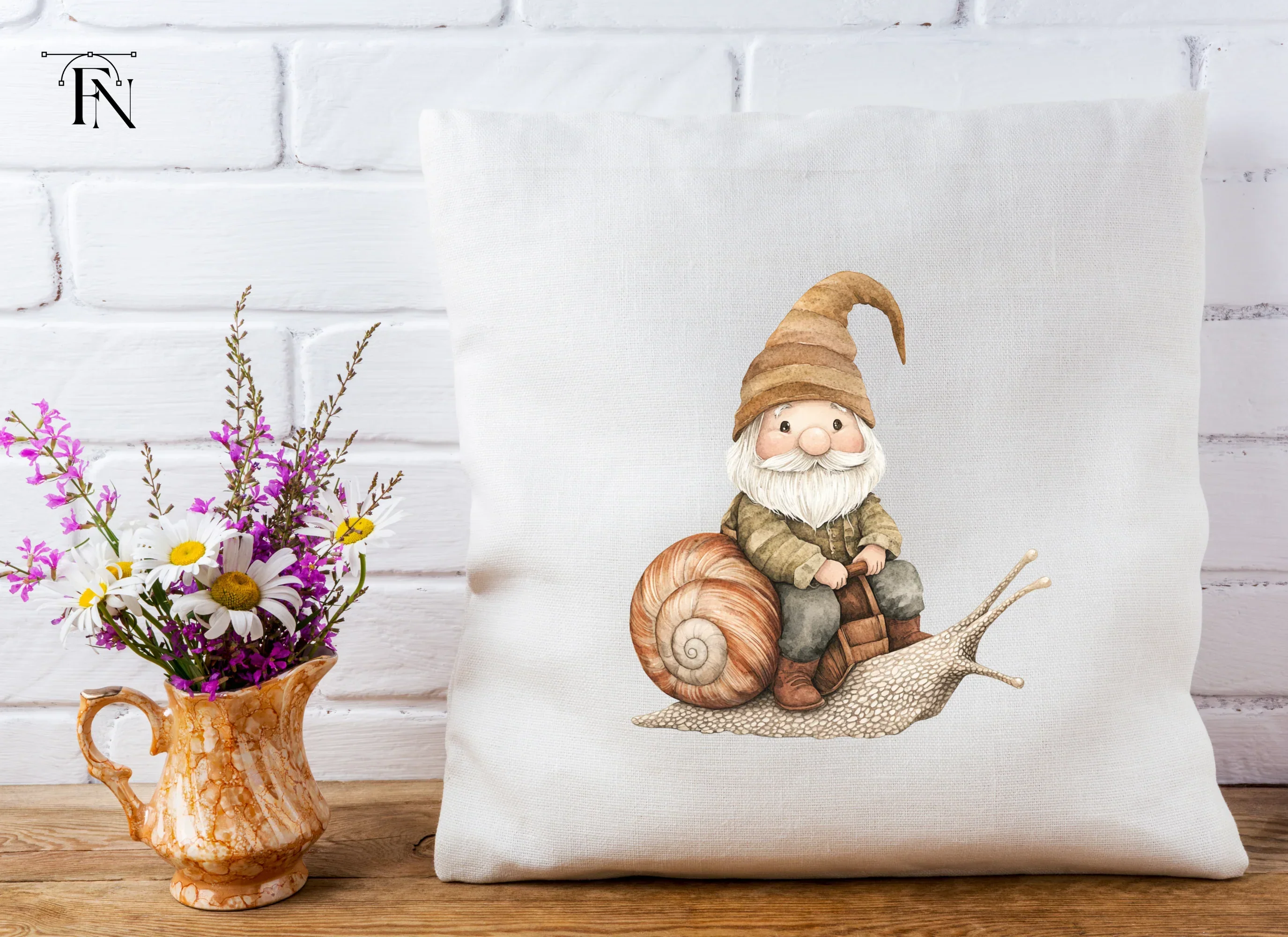 Cute Gnomes Riding Snails Clipart Bundle - Image 5