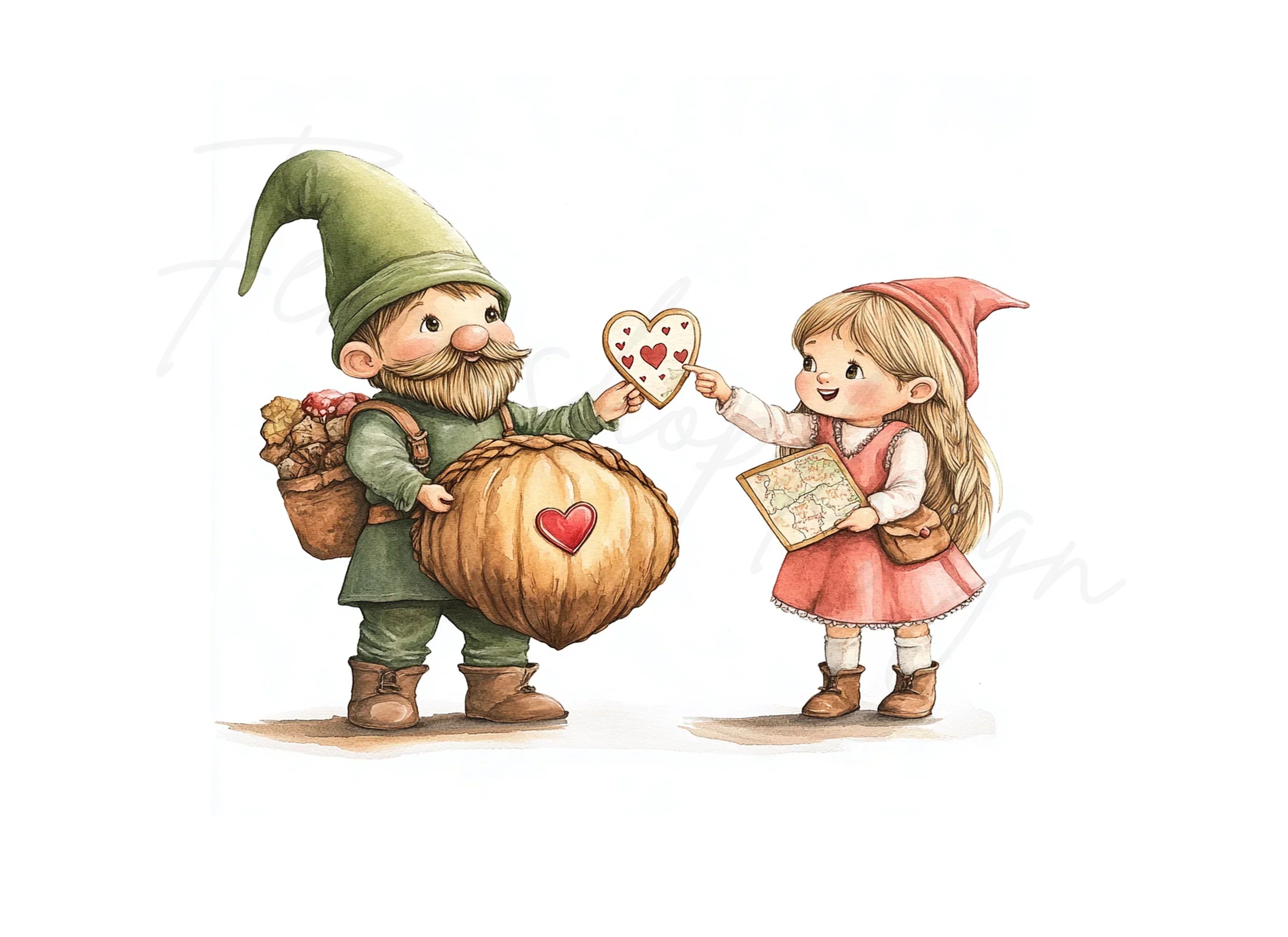 Cute Gnomes Valentine's Day Clipart Bundle - Image 3