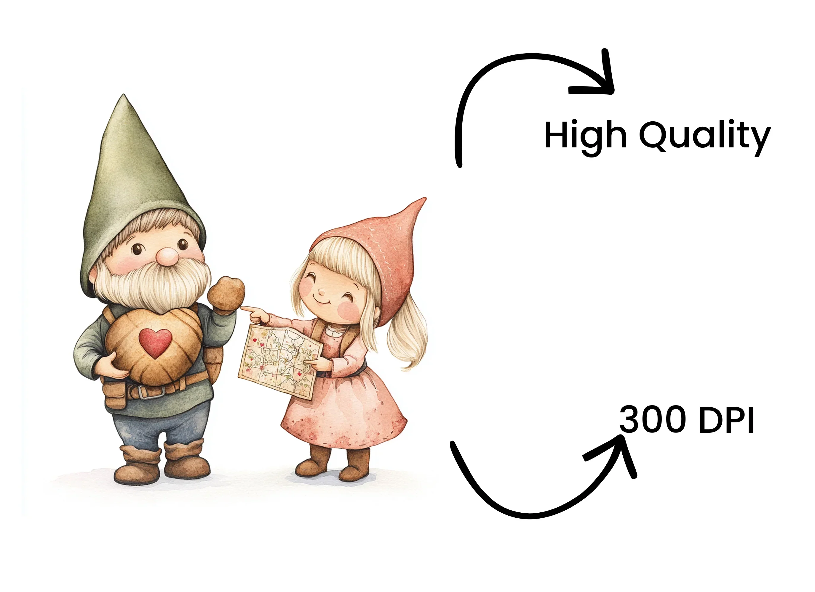 Cute Gnomes Valentine's Day Clipart Bundle - Image 4