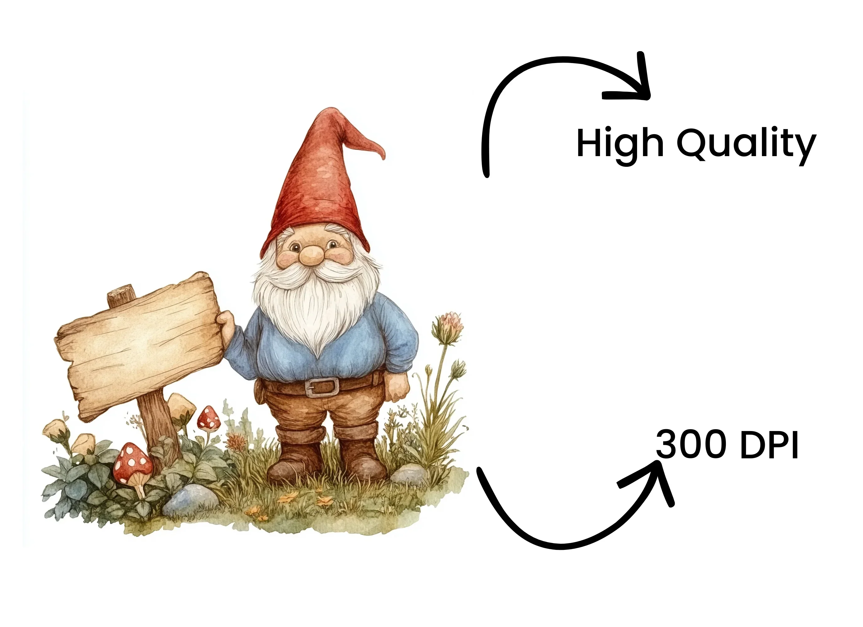 Cute Gnomes with Signs Clipart Bundle - Image 4