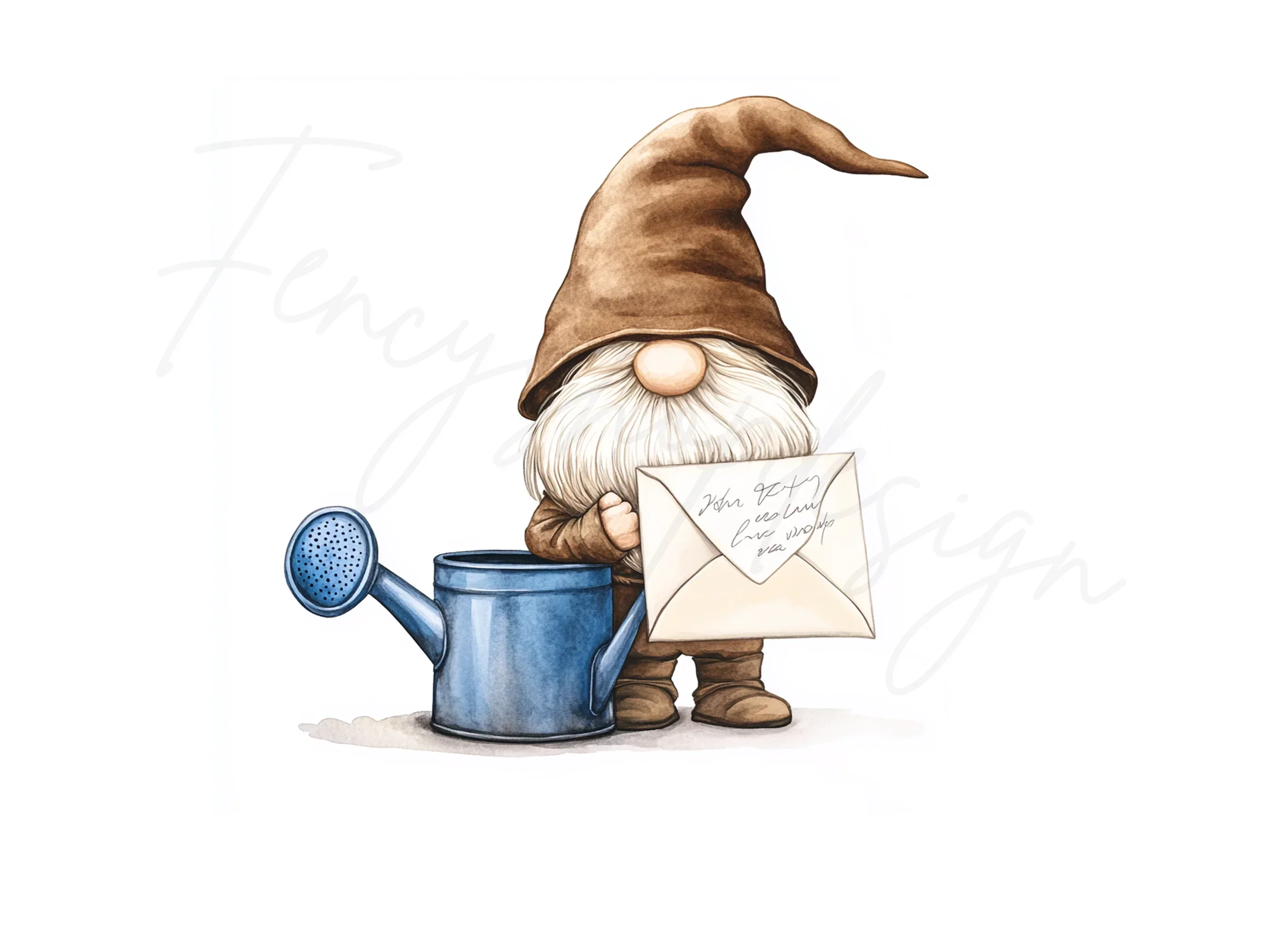 Cute Gnomes with Watering Cans Clipart Bundle - Image 3