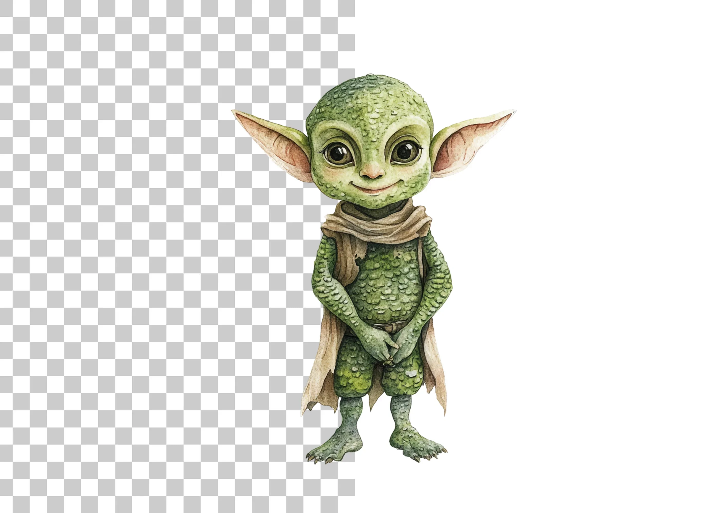 Cute Green Alien Creature Clipart Bundle - Image 2