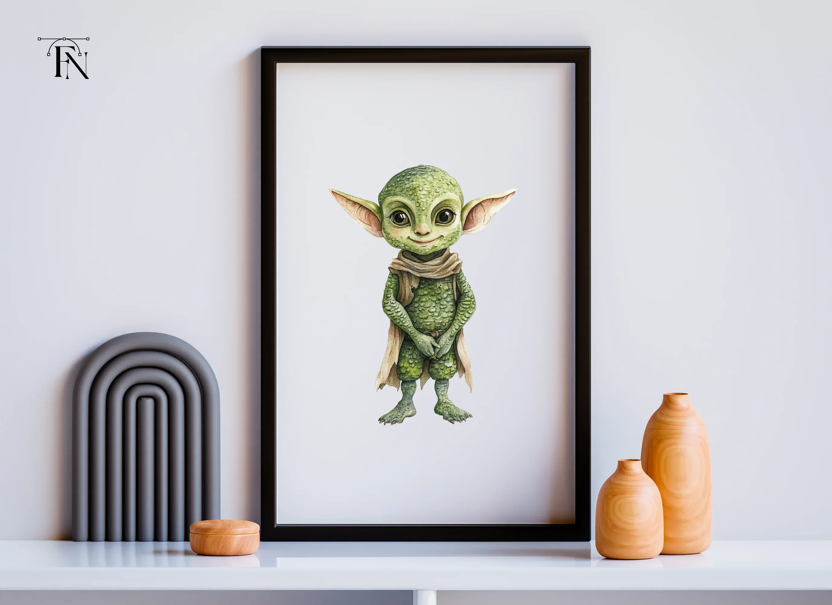 Cute Green Alien Creature Clipart Bundle - Image 6