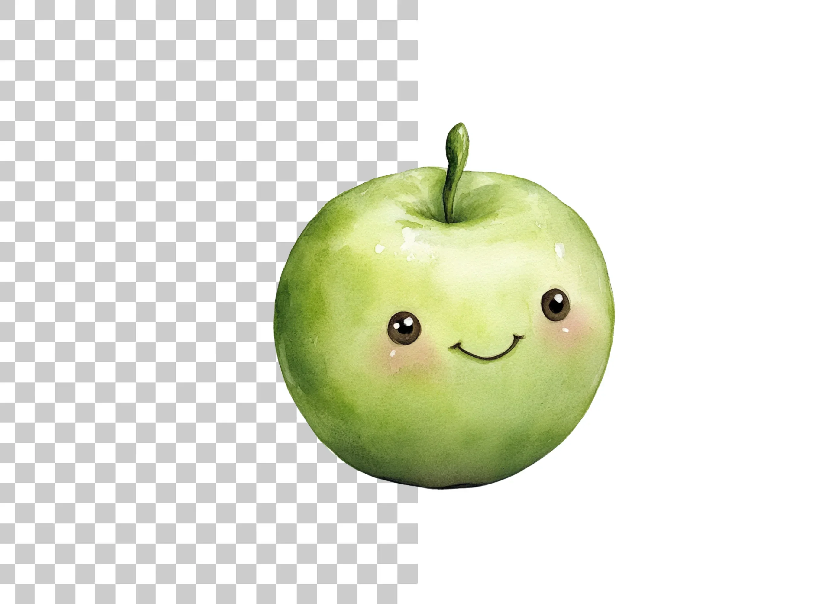 Cute Green Apple Clipart Bundle - Image 2