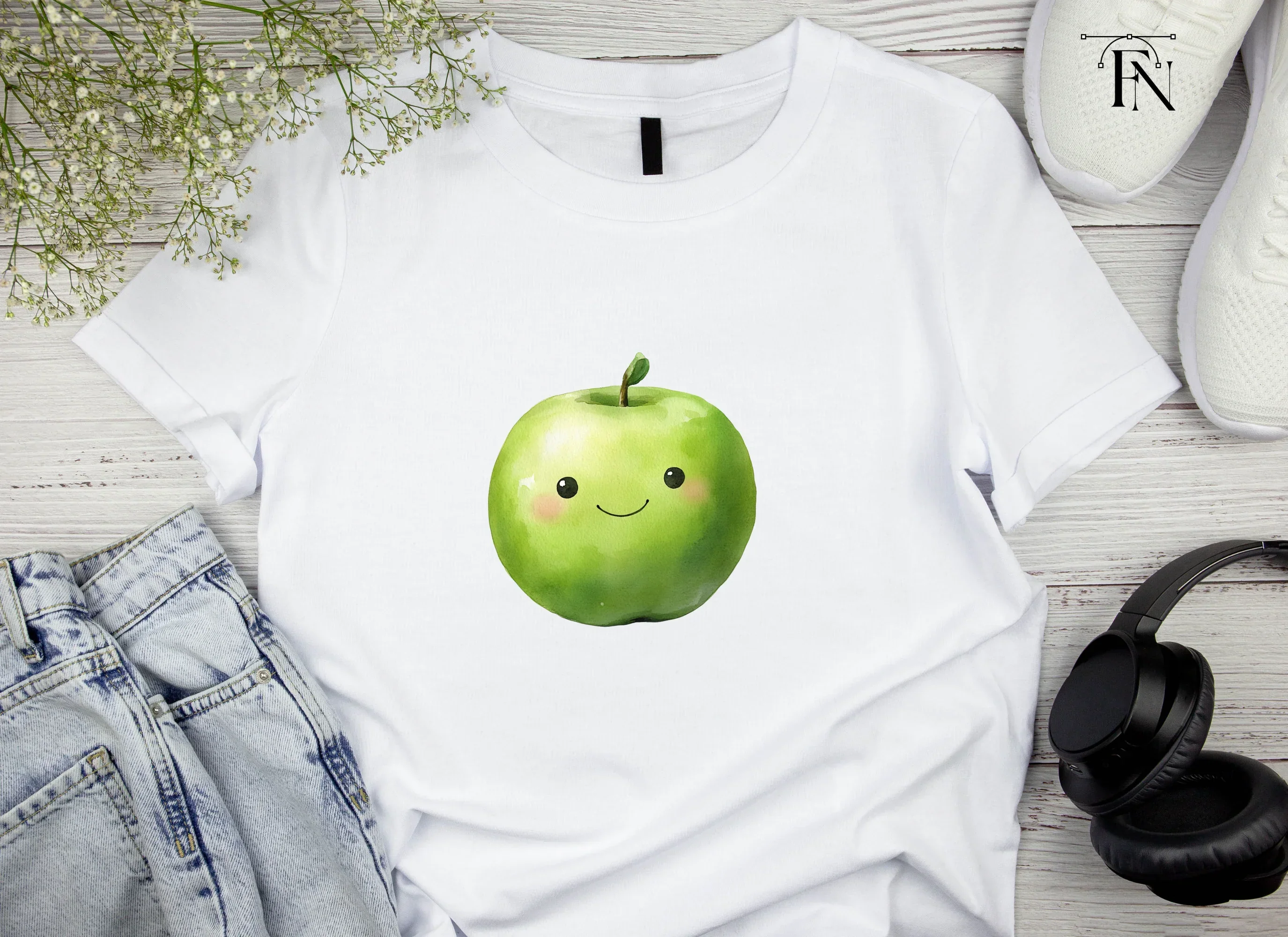 Cute Green Apple Clipart Bundle - Image 4