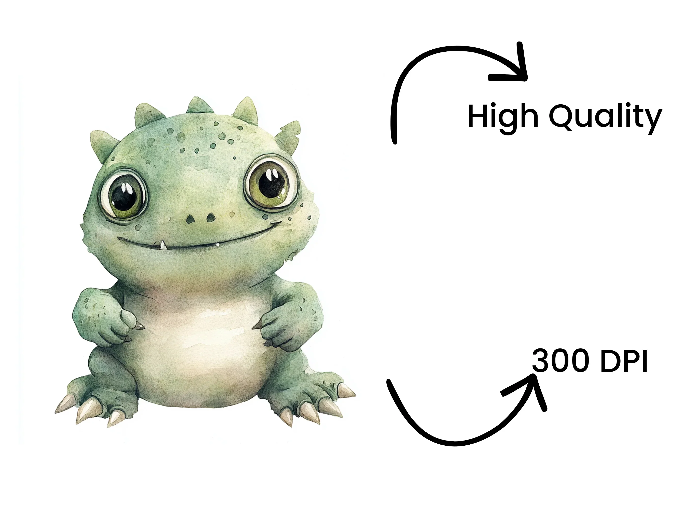 Cute Green Baby Dragon Clipart Bundle - Image 4