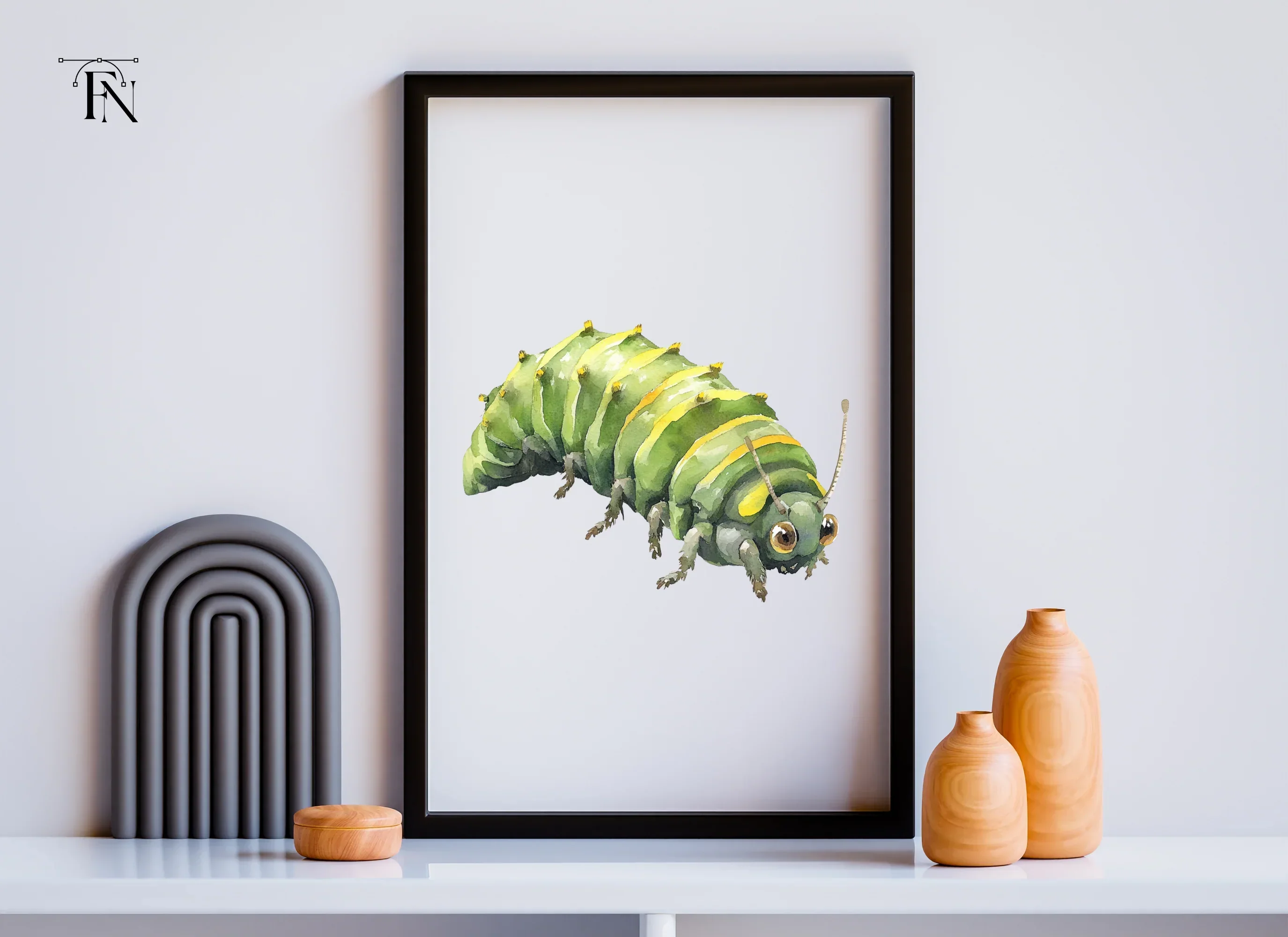 Cute Green Caterpillar Clipart Bundle - Image 6