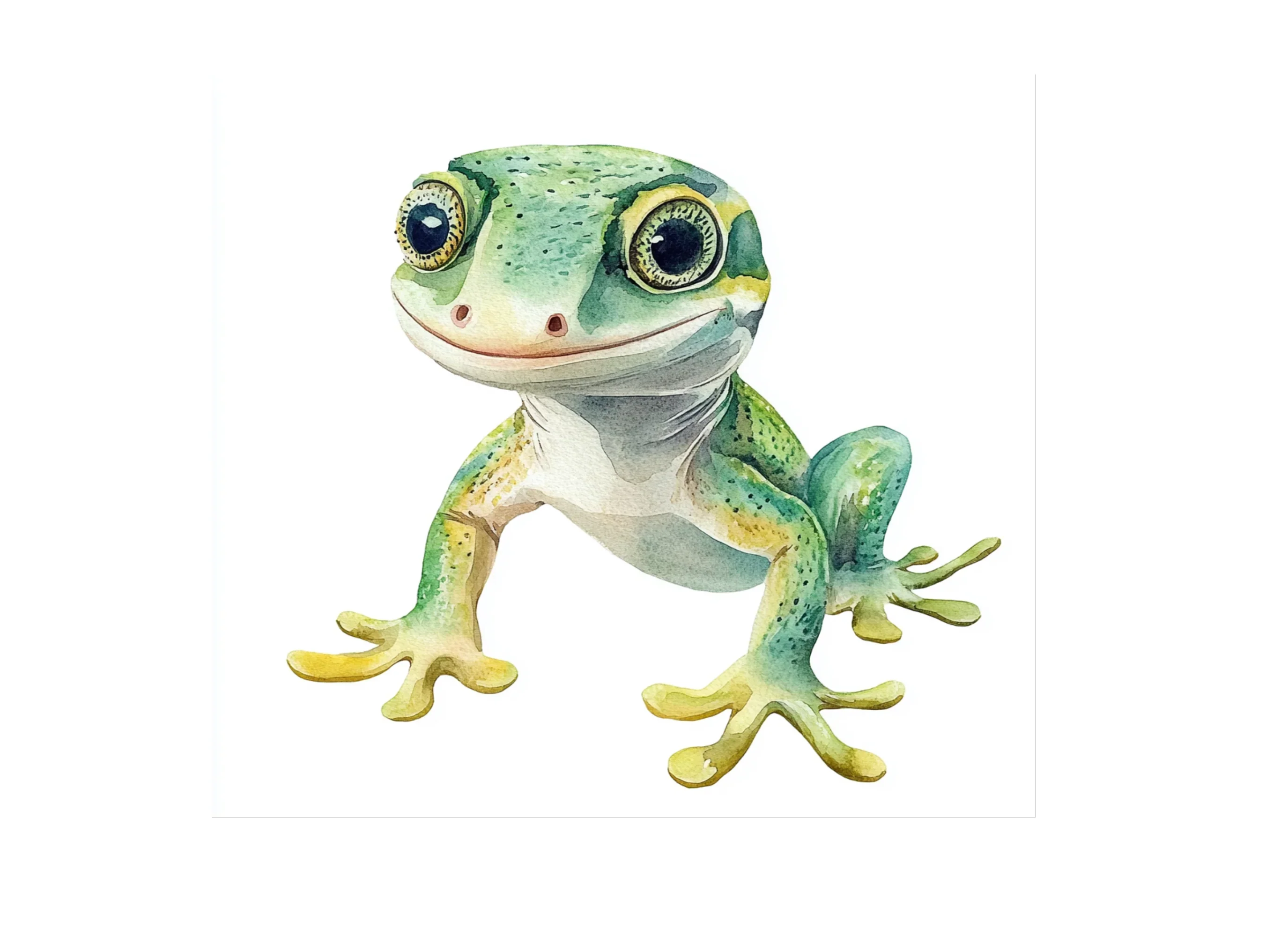 Cute Green Gecko Clipart Bundle - Image 3