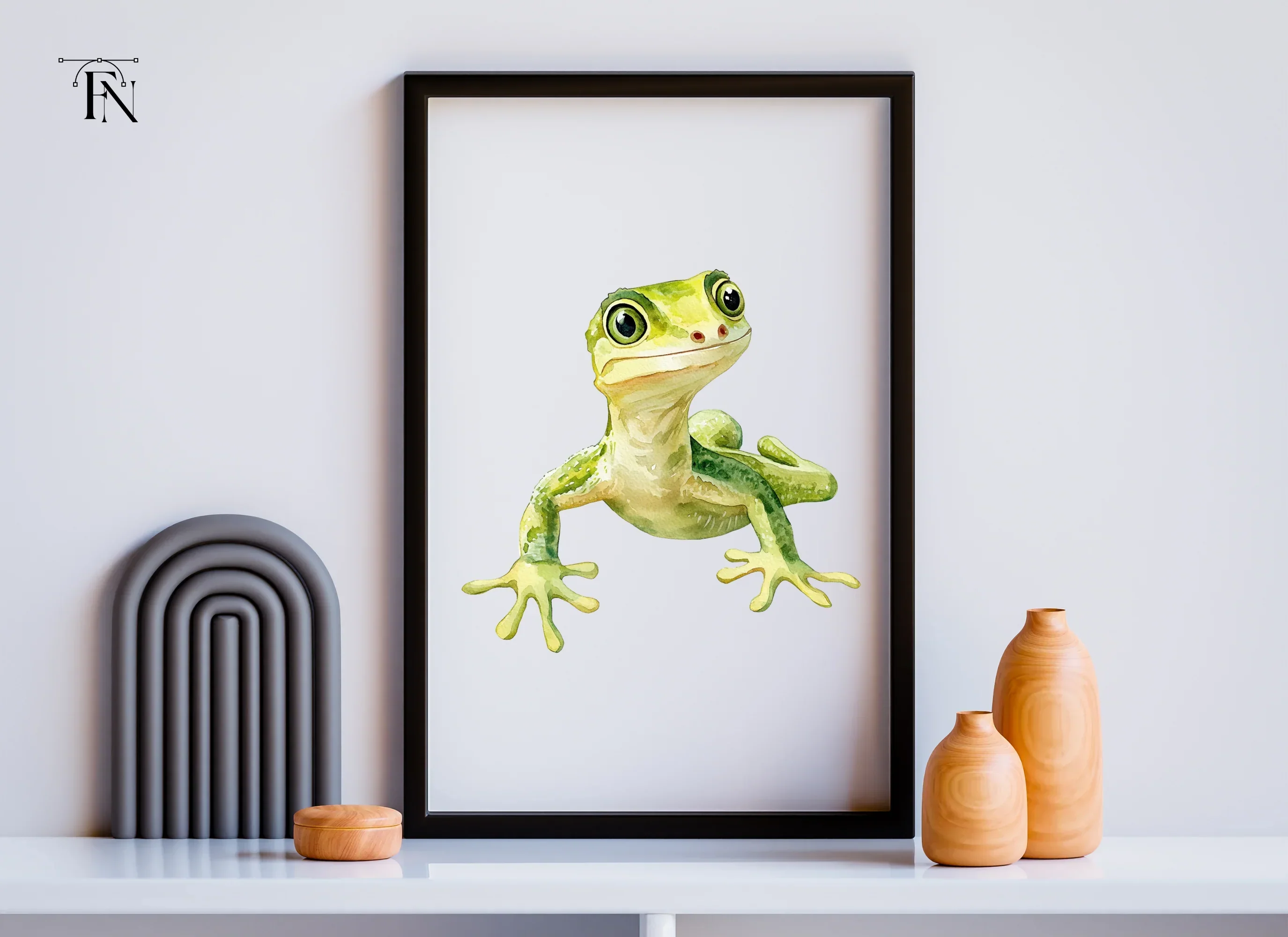 Cute Green Gecko Lizard Clipart Bundle - Image 6